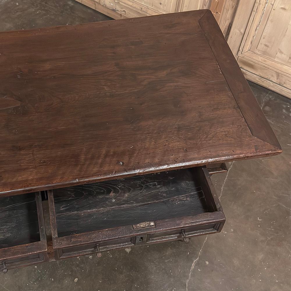 18th Century Rustic Spanish Walnut Library Table ~ Center Table For Sale 13