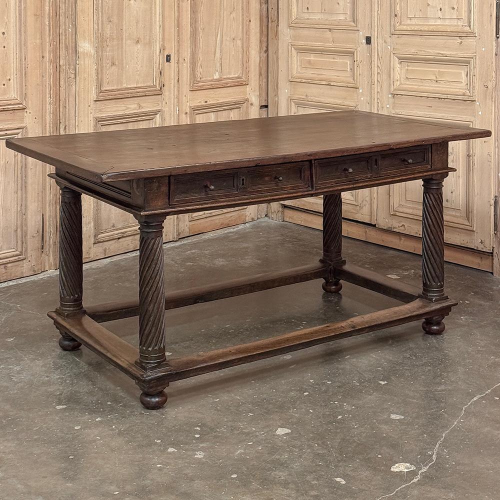 Spanish Colonial 18th Century Rustic Spanish Walnut Library Table ~ Center Table For Sale