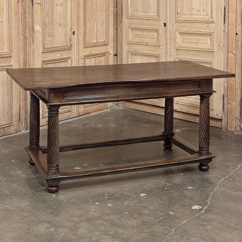 Hand-Crafted 18th Century Rustic Spanish Walnut Library Table ~ Center Table For Sale