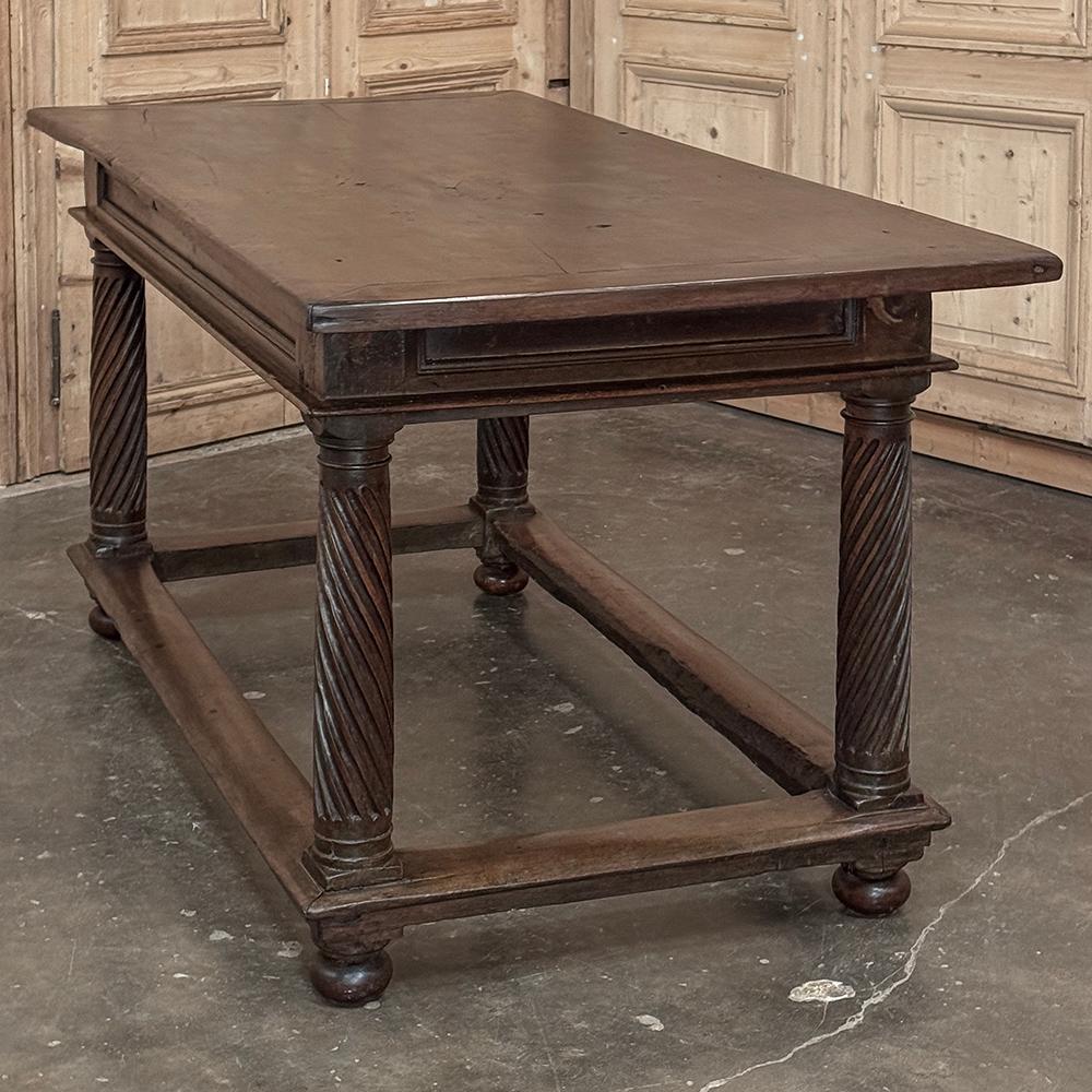 18th Century Rustic Spanish Walnut Library Table ~ Center Table In Good Condition For Sale In Dallas, TX
