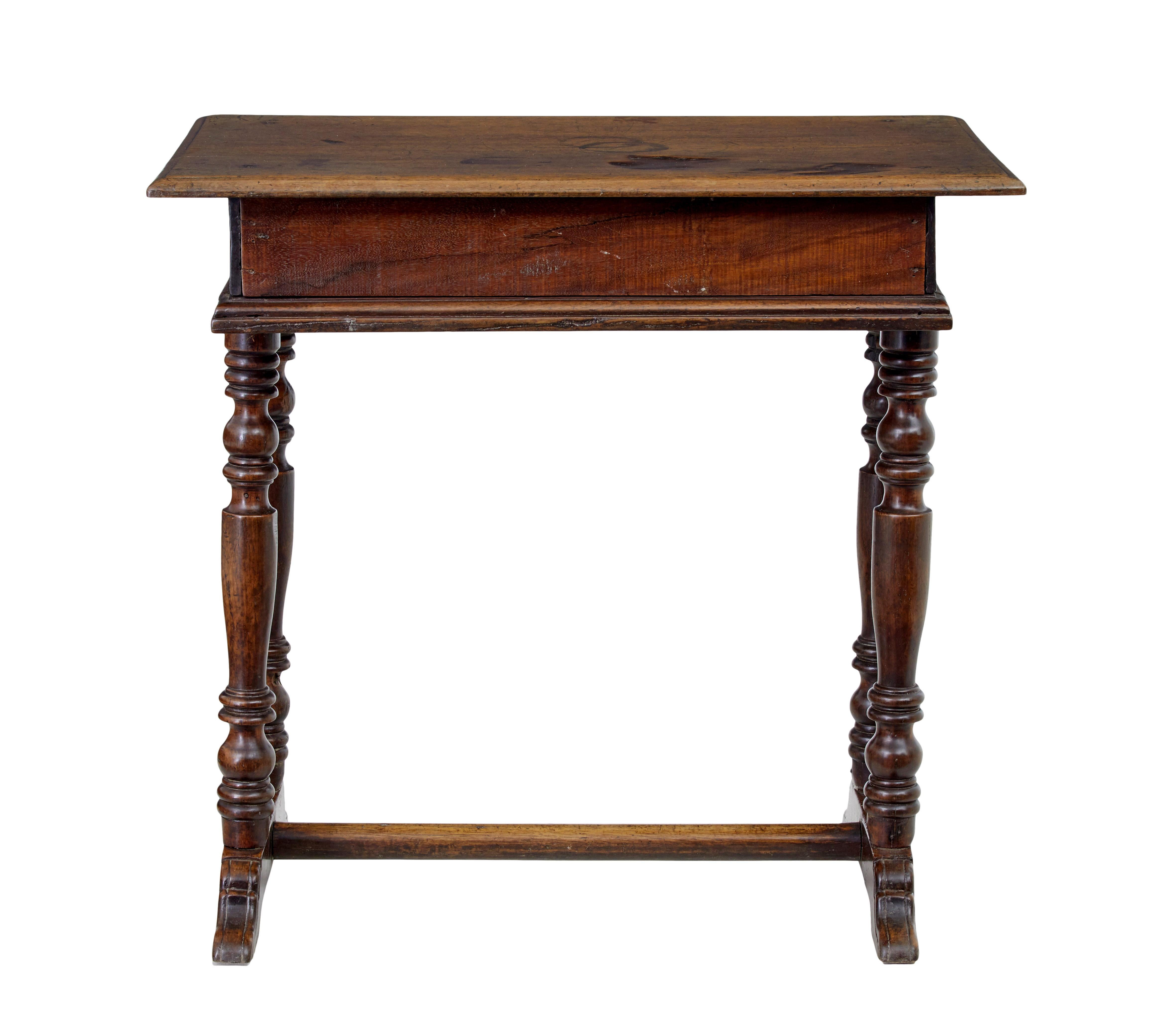 18th century rustic walnut side table For Sale 2