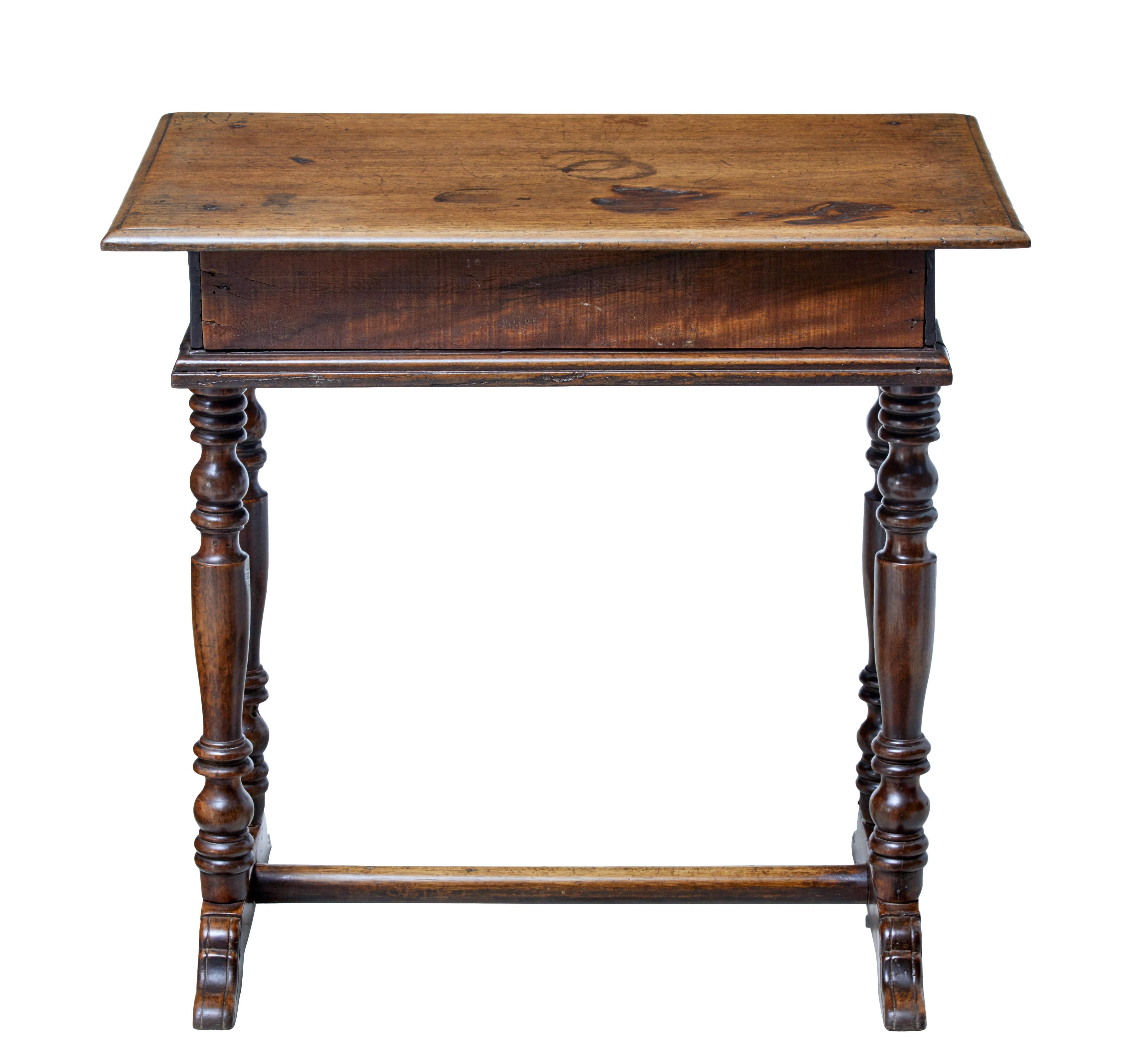 English 18th Century Rustic Walnut Side Table