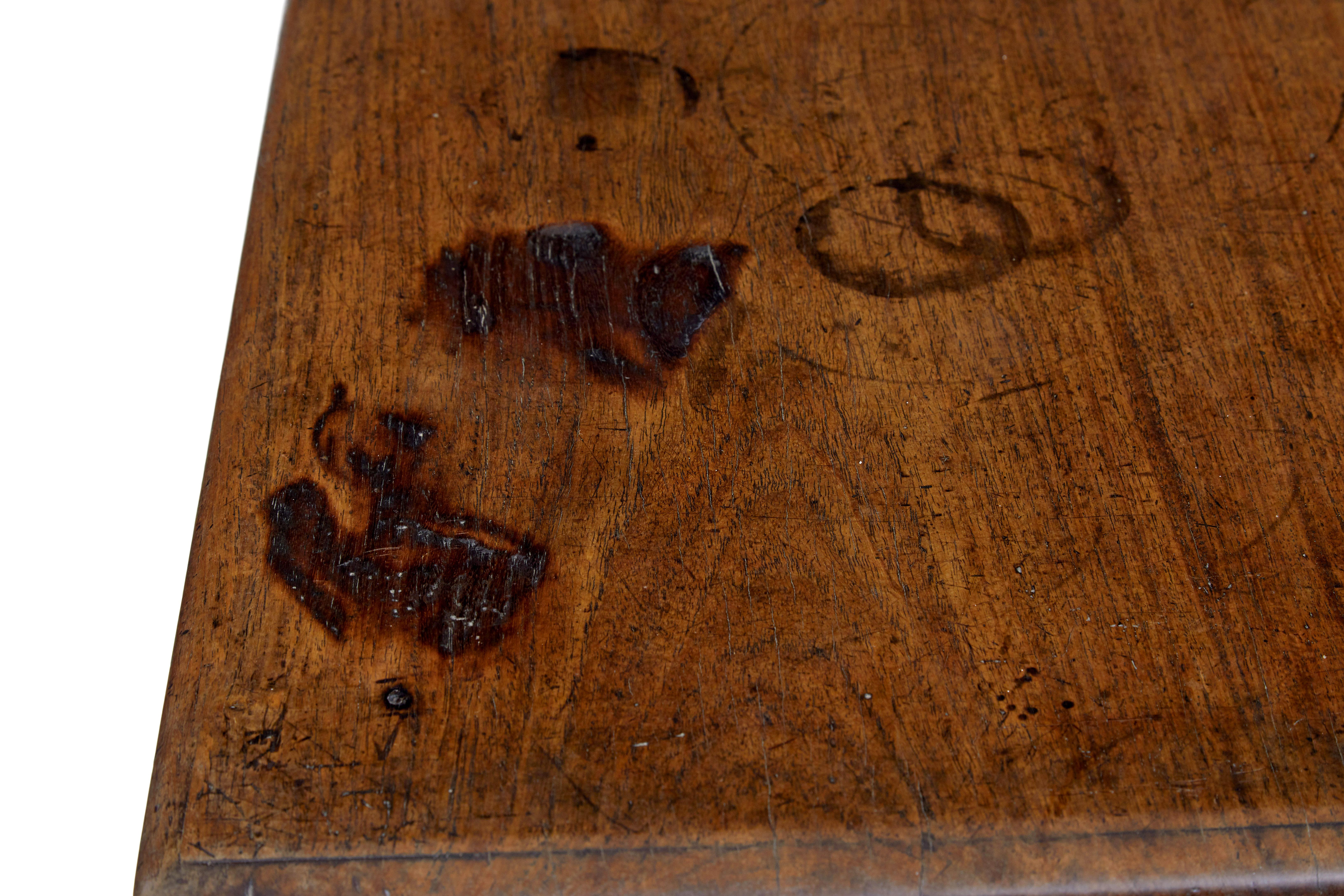Georgian 18th Century rustic walnut side table For Sale