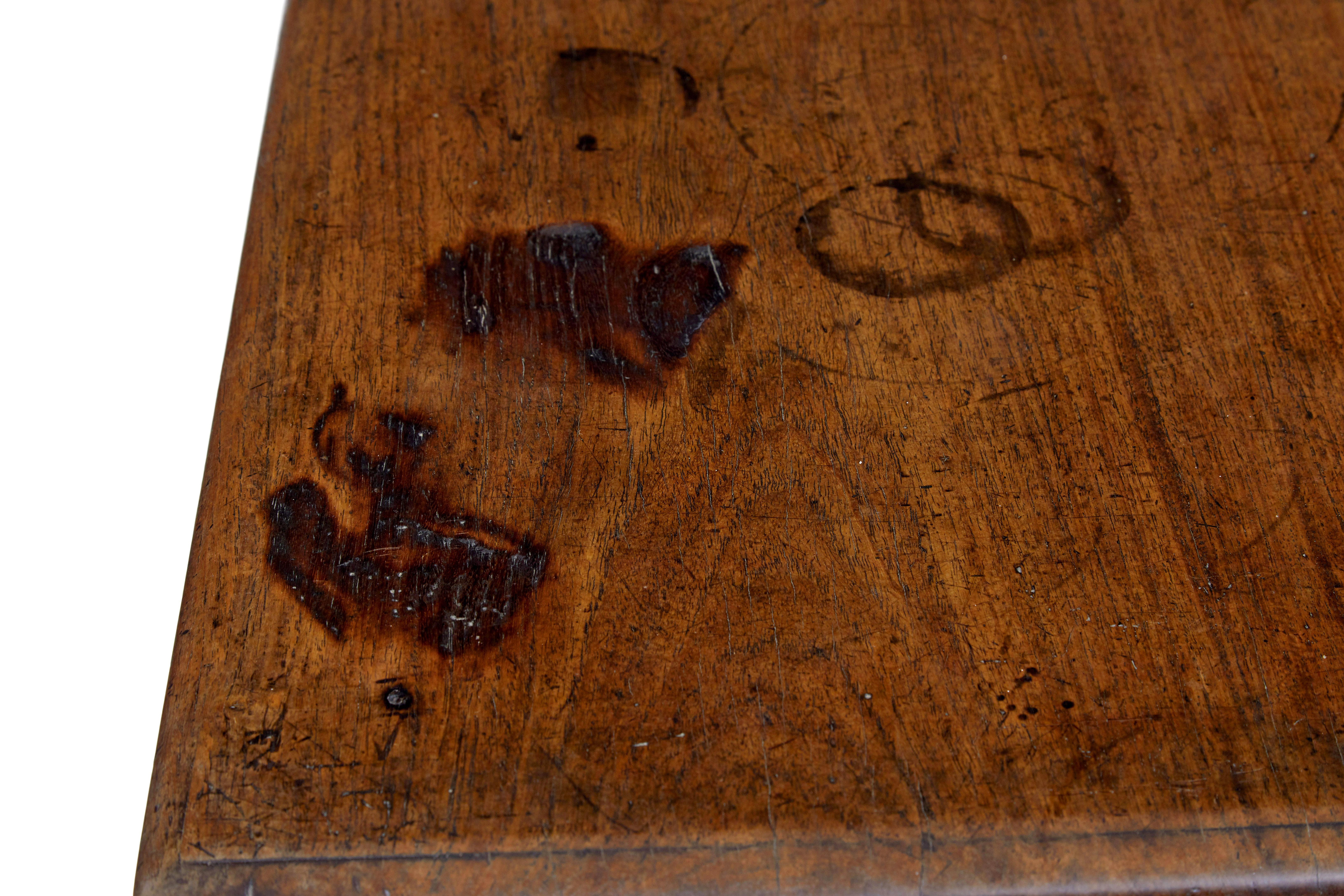 Rustic 18th century rustic walnut side table For Sale