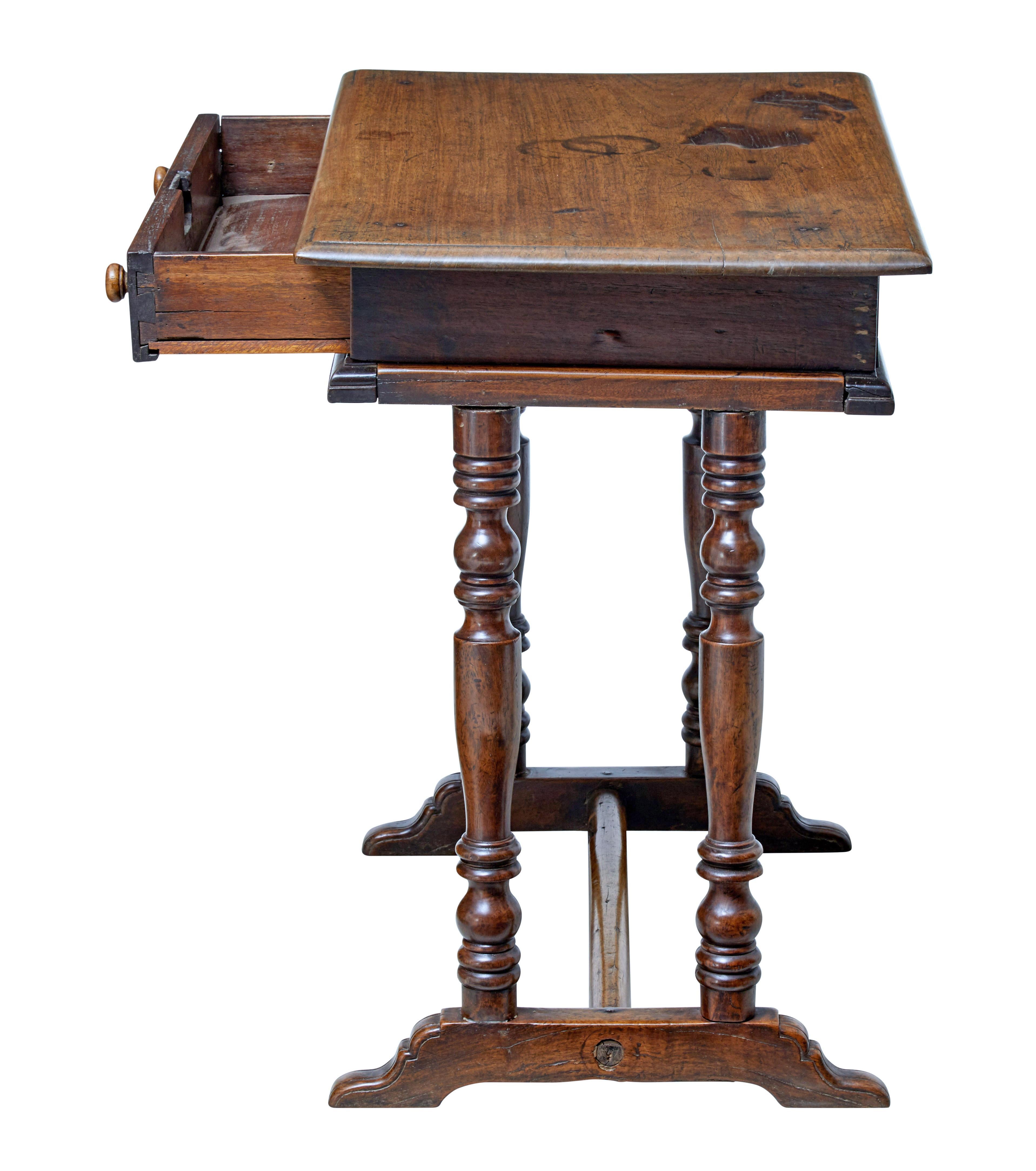Woodwork 18th Century Rustic Walnut Side Table