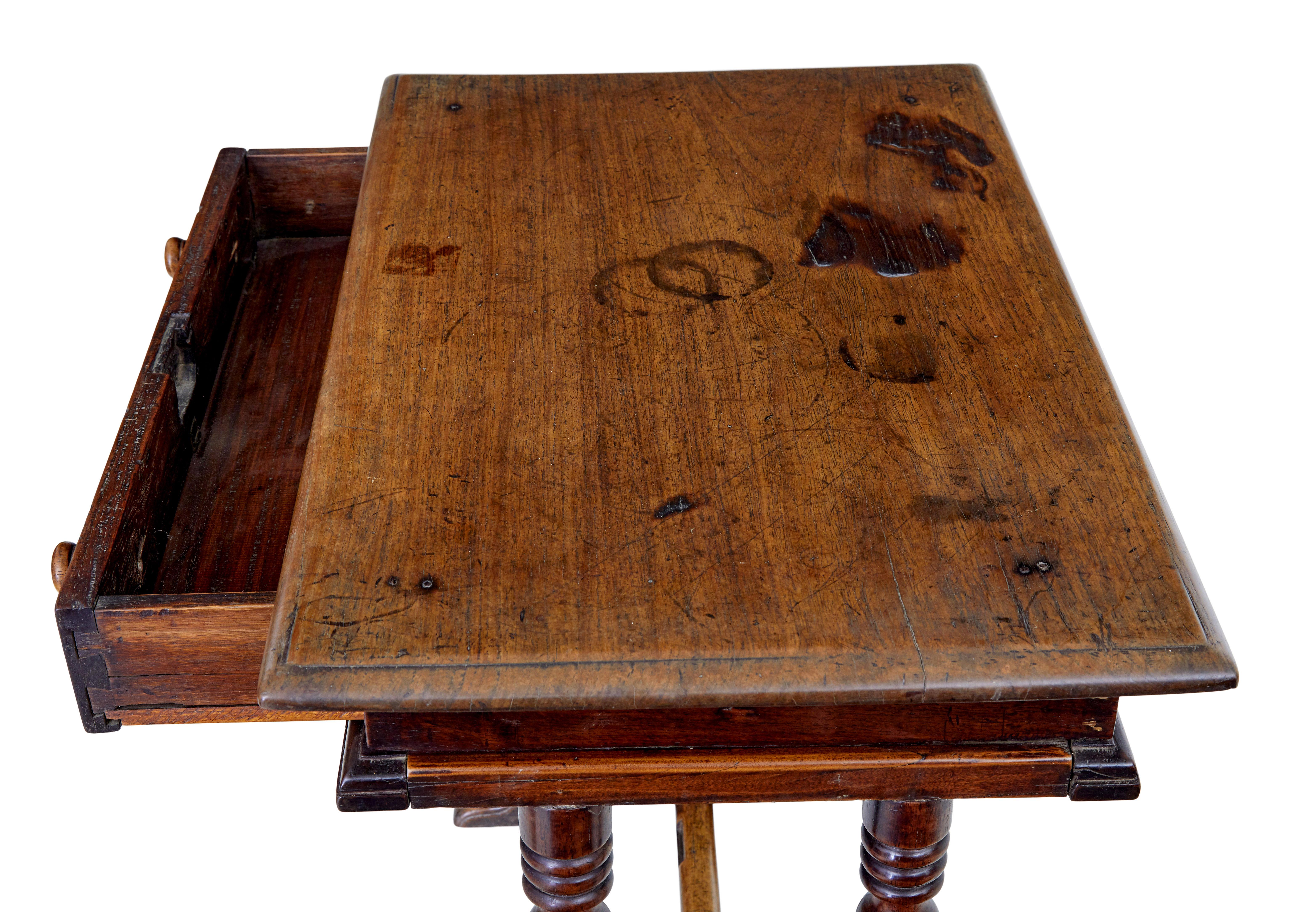 English 18th Century rustic walnut side table For Sale