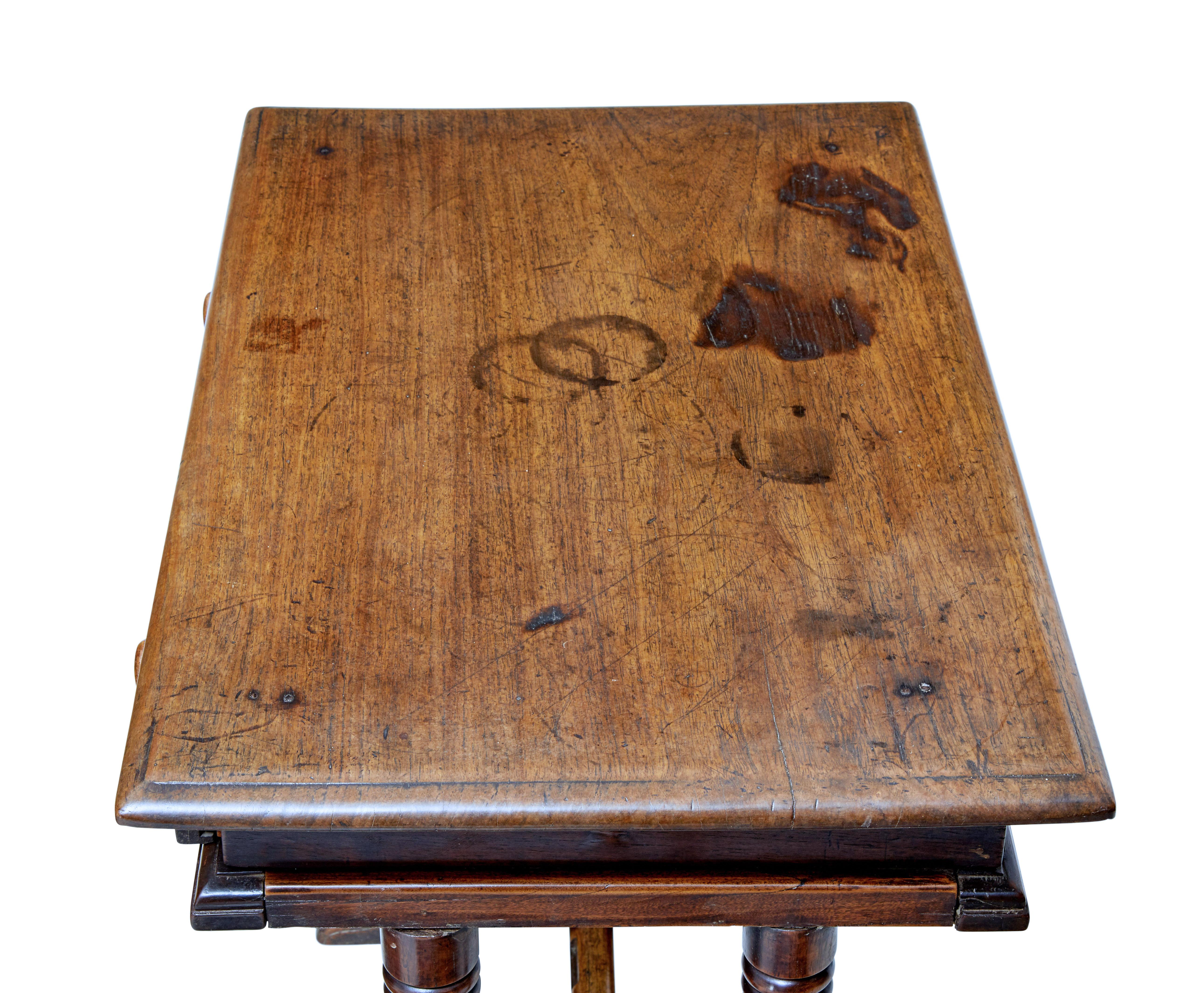 18th Century Rustic Walnut Side Table In Fair Condition In Debenham, Suffolk