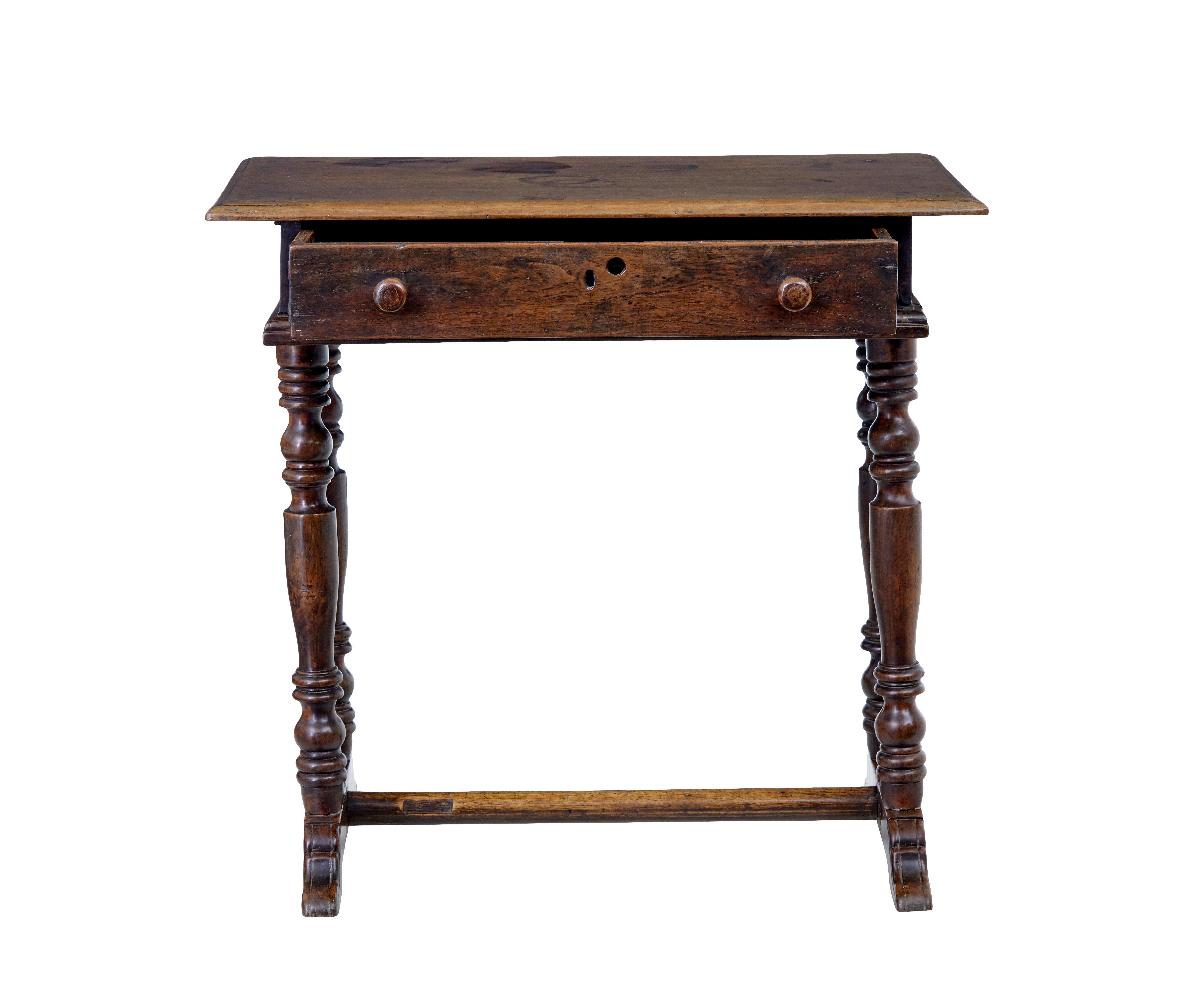 18th Century Rustic Walnut Side Table For Sale 1