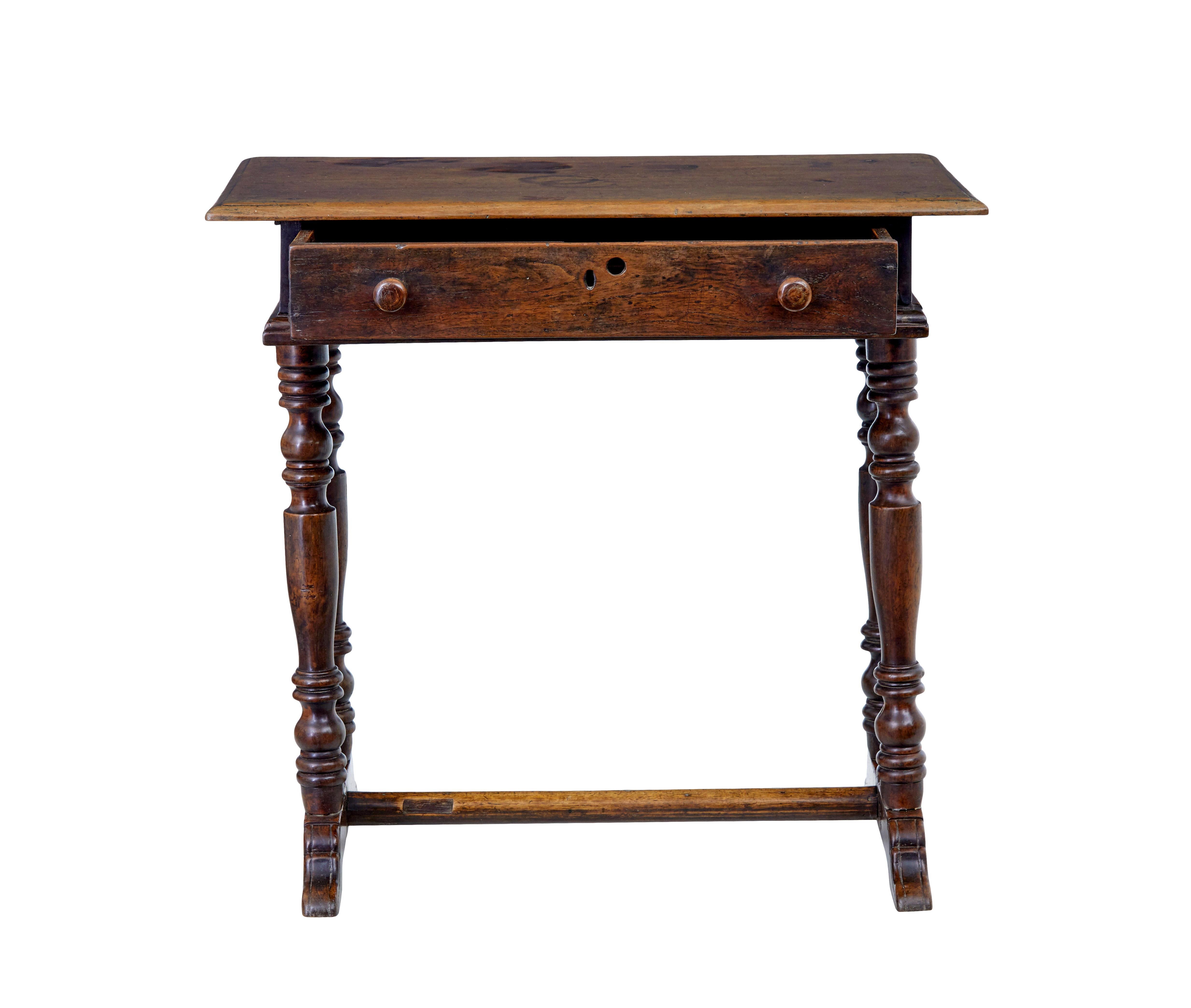18th Century rustic walnut side table In Fair Condition For Sale In Debenham, Suffolk