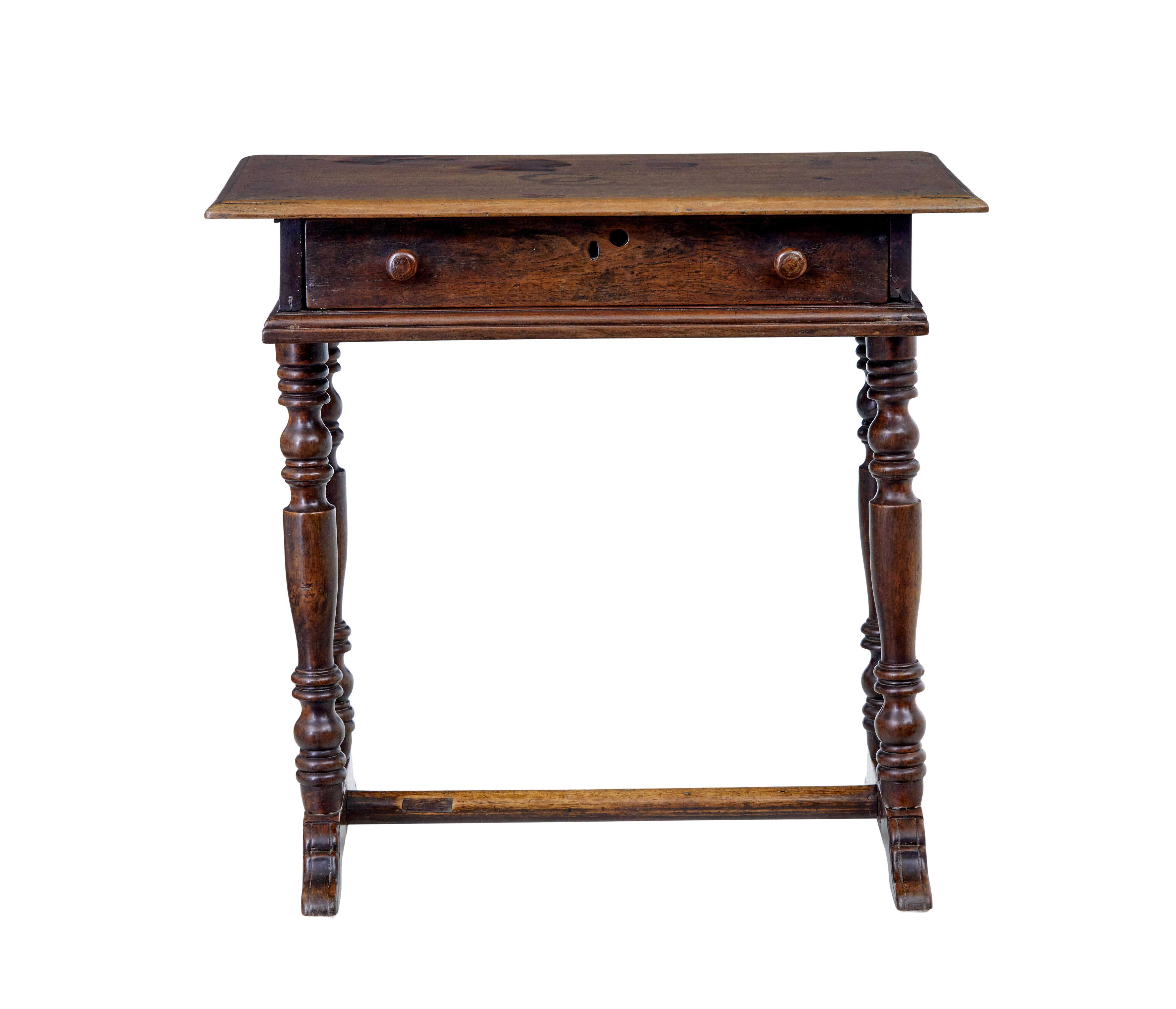 18th century rustic walnut side table In Fair Condition For Sale In Debenham, Suffolk