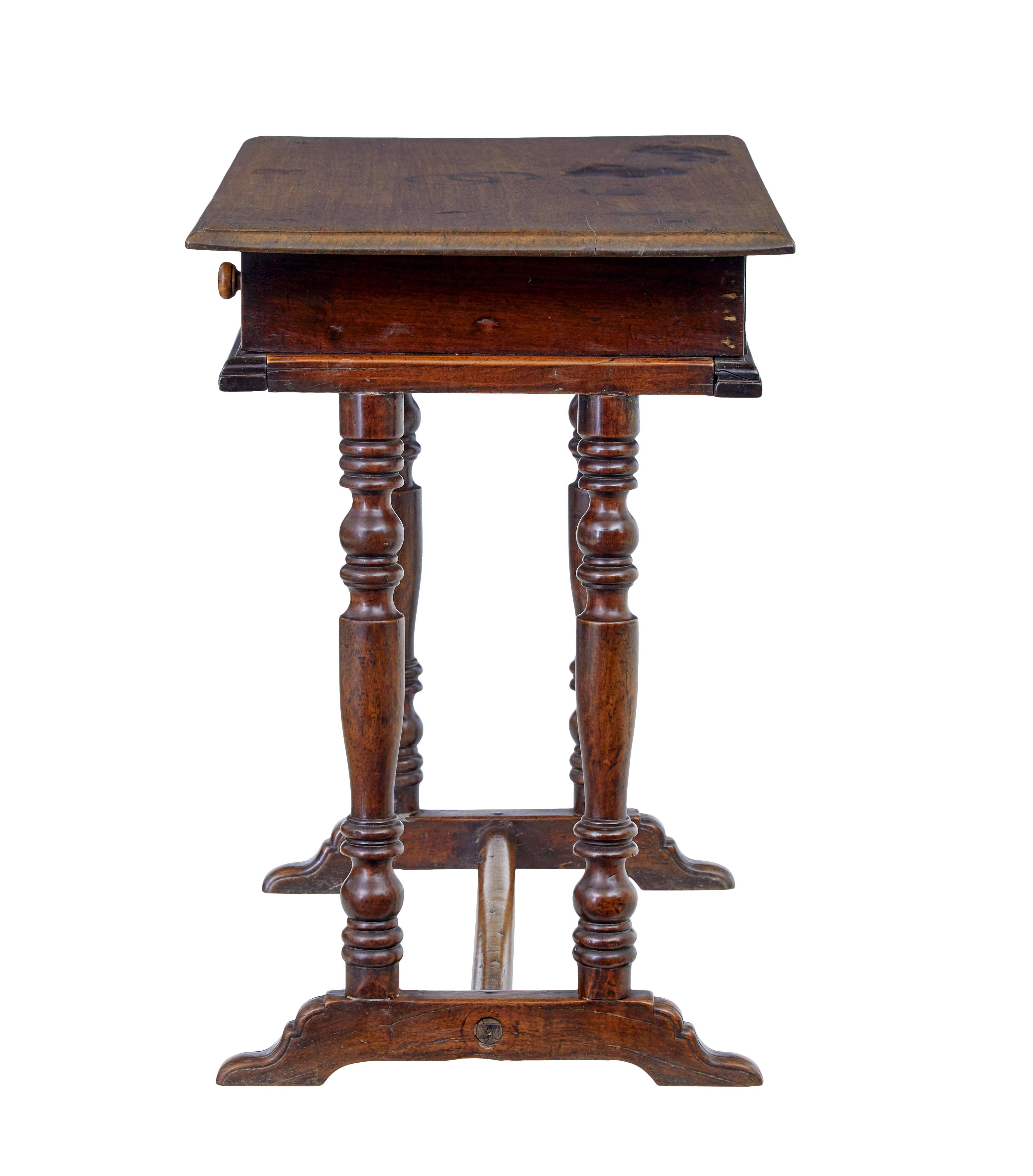 Walnut 18th Century rustic walnut side table For Sale