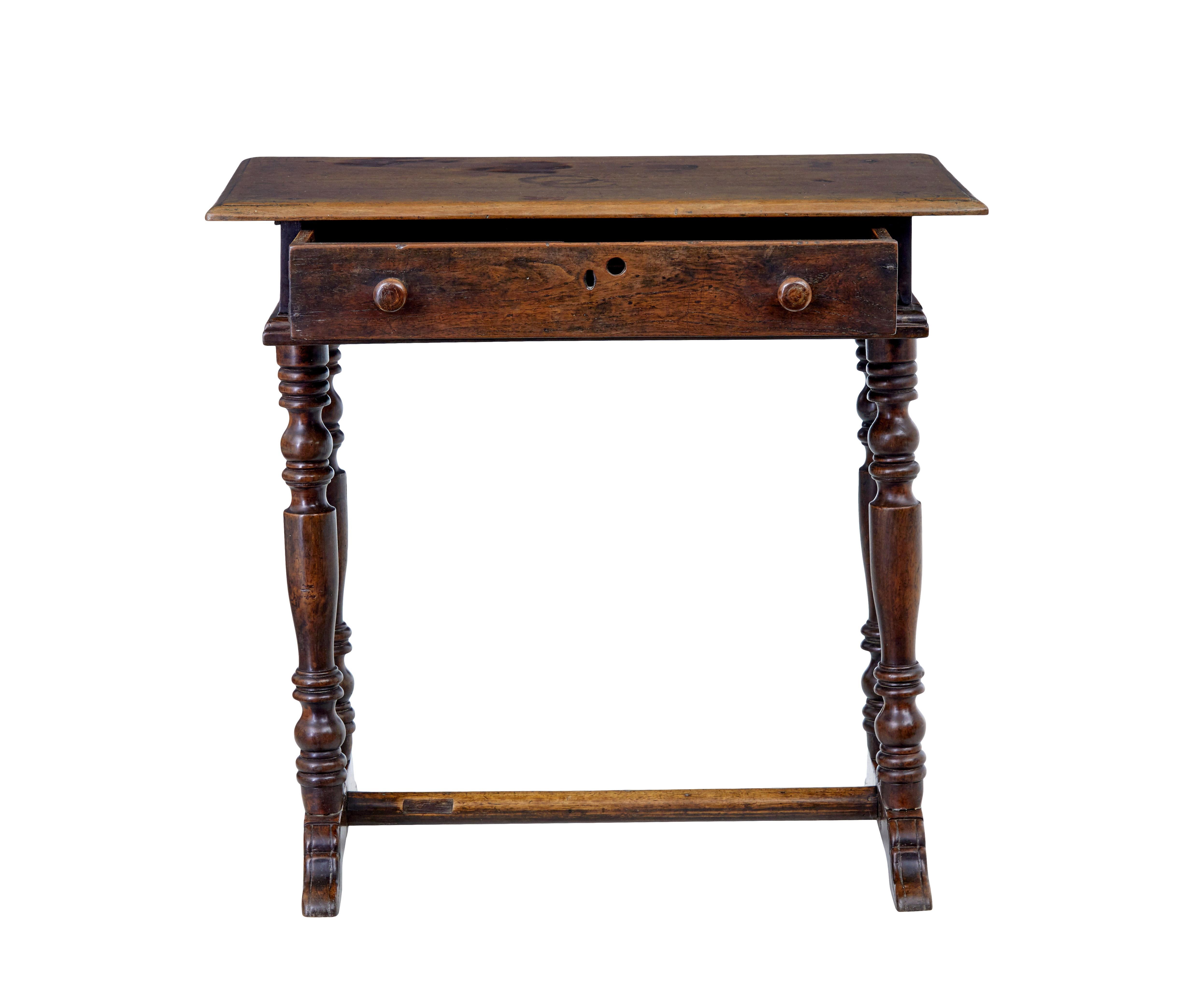 18th Century 18th century rustic walnut side table For Sale