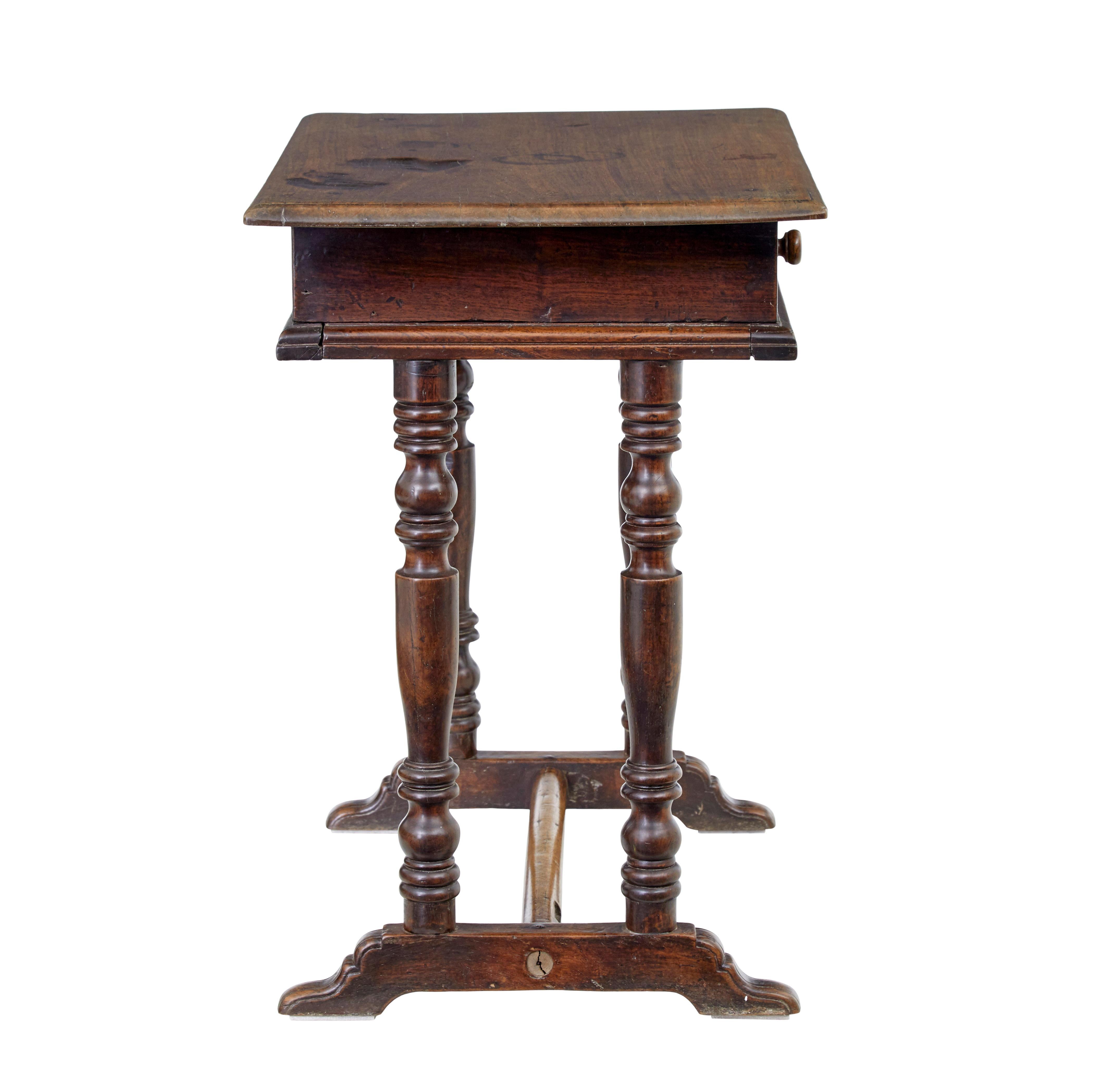 18th Century Rustic Walnut Side Table For Sale 3