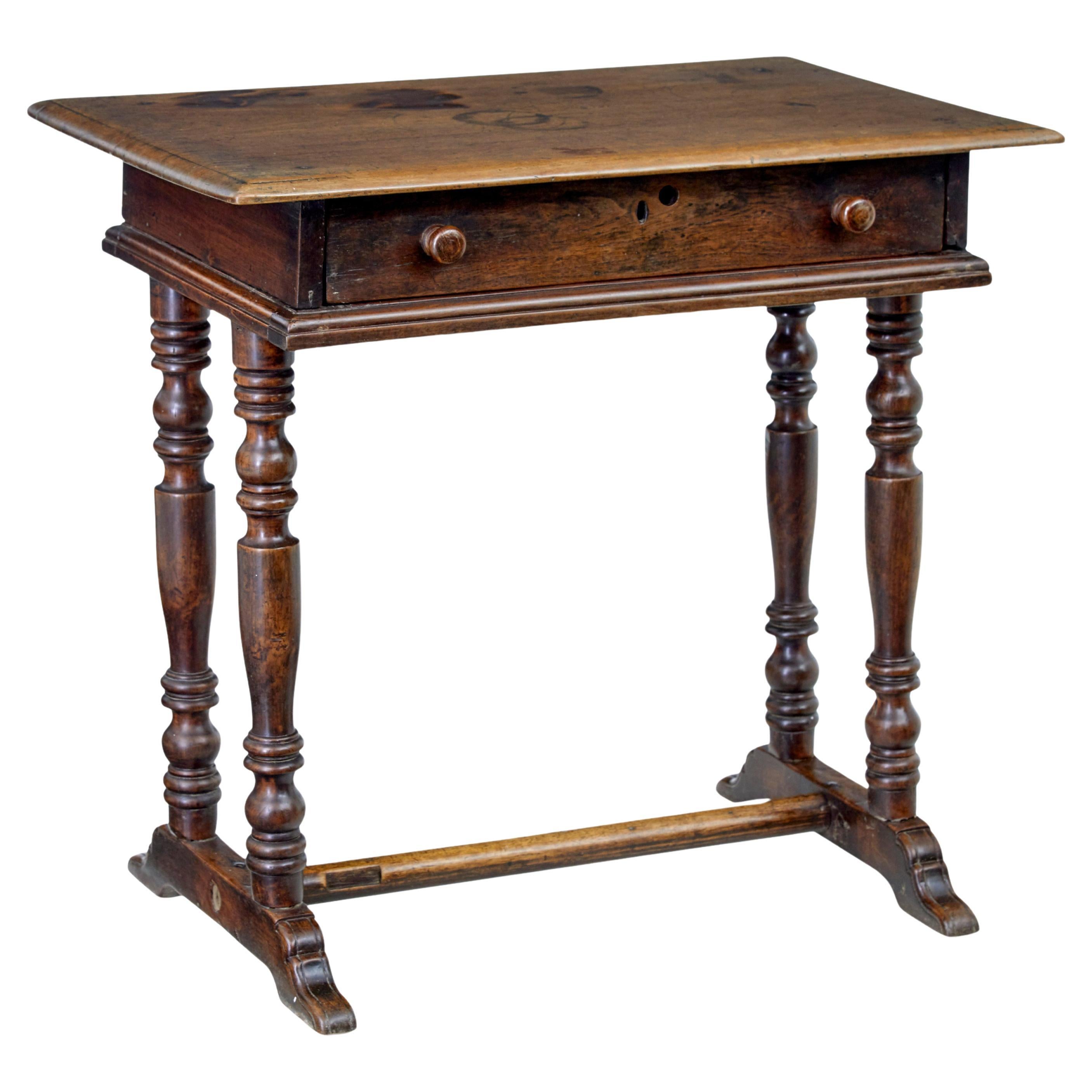 18th century rustic walnut side table For Sale