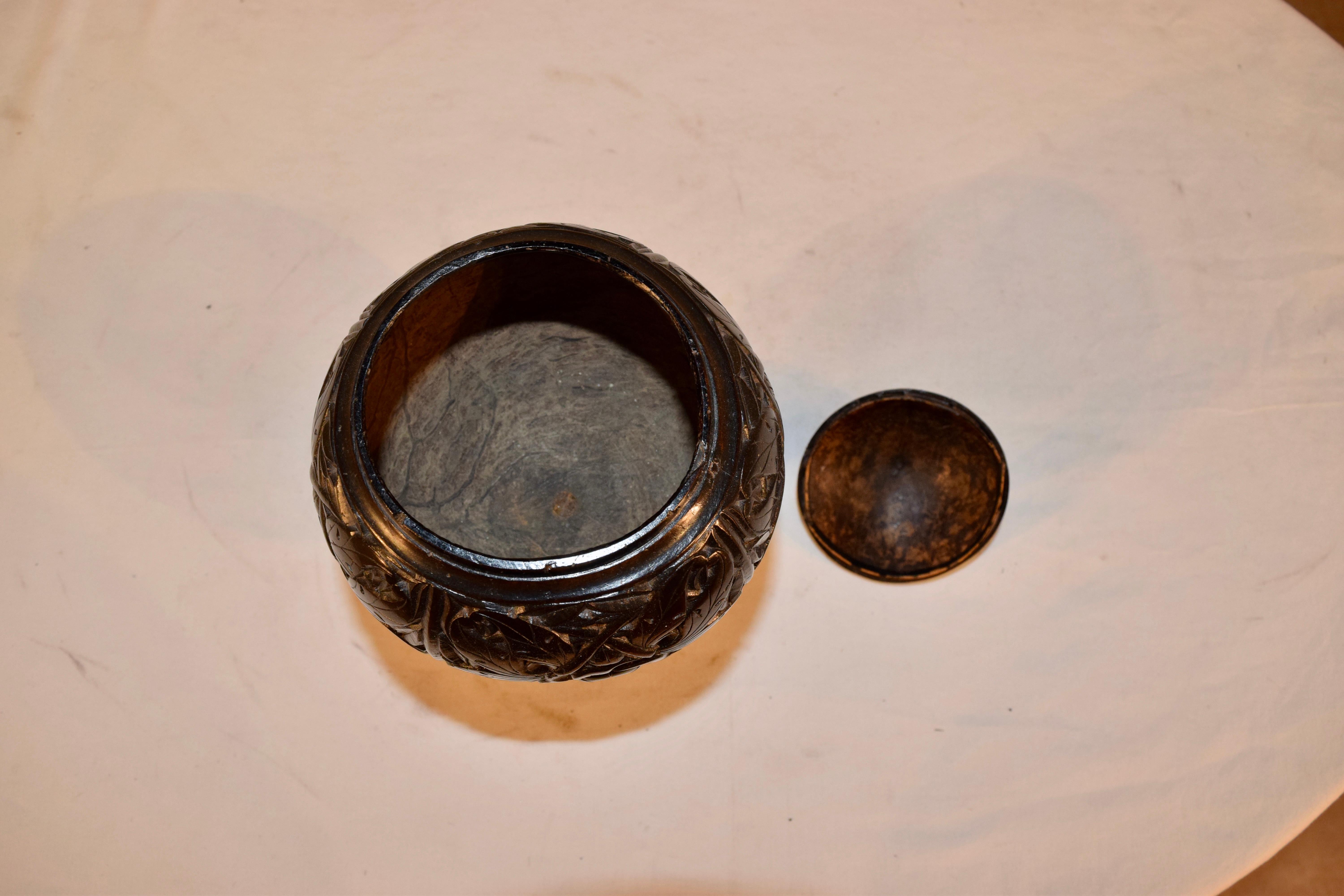 Hand-Carved 18th Century Sailor Work Lidded Jar