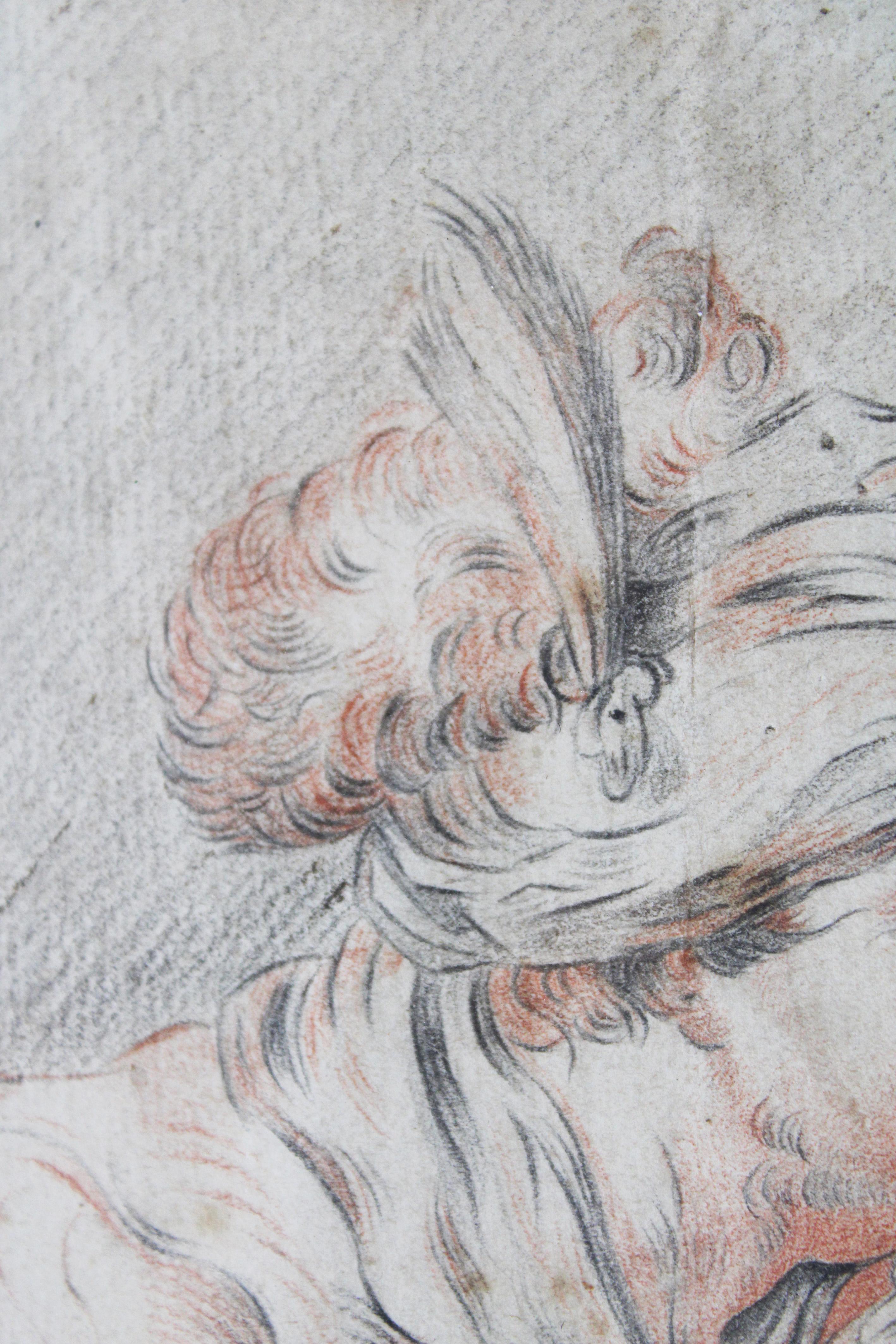 18th Century Sanguine Drawing Framed  