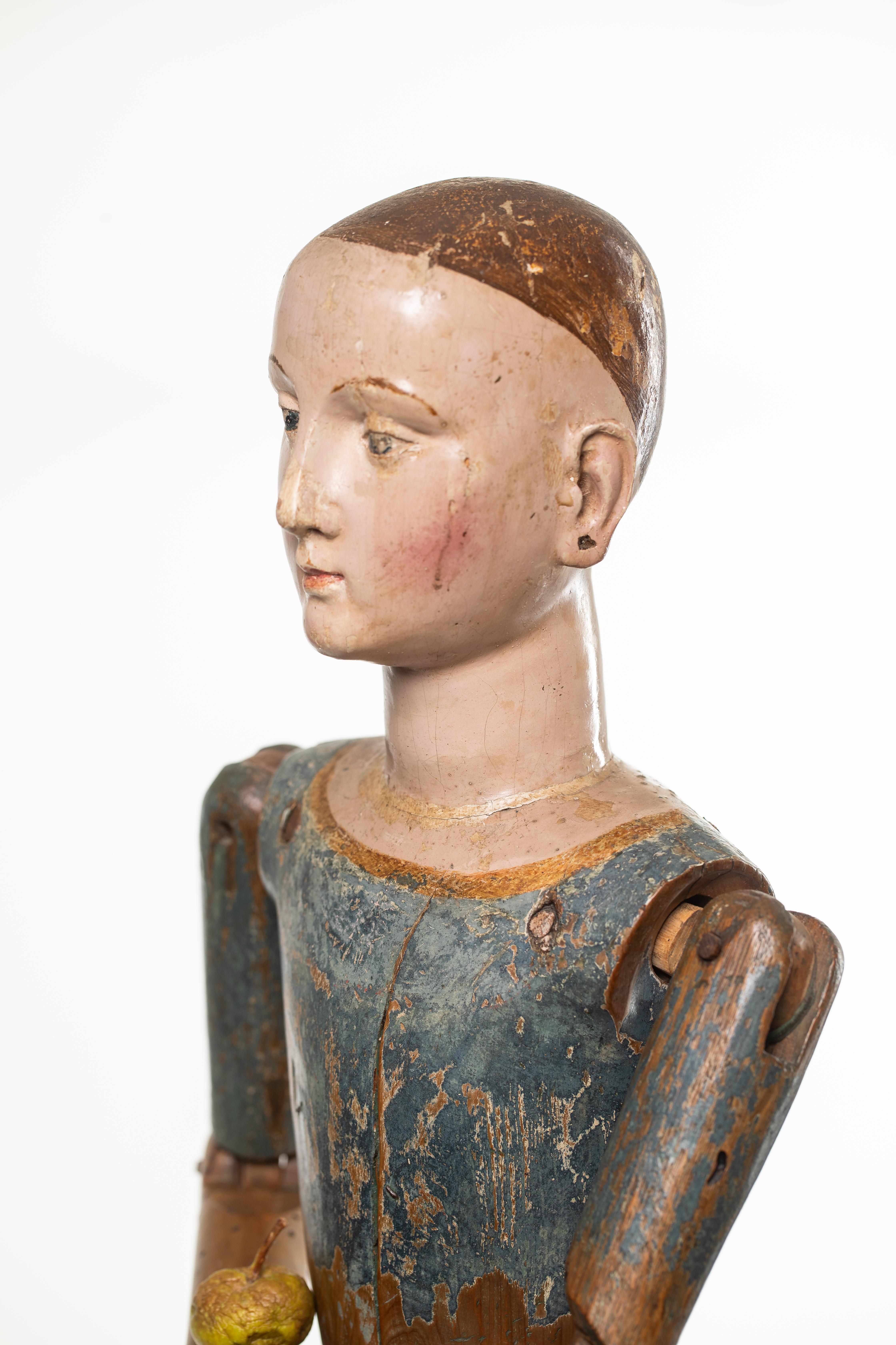 18th Century Santo Figure Mannequin Figures Florence Italy Original Patina In Good Condition For Sale In Epfach, DE