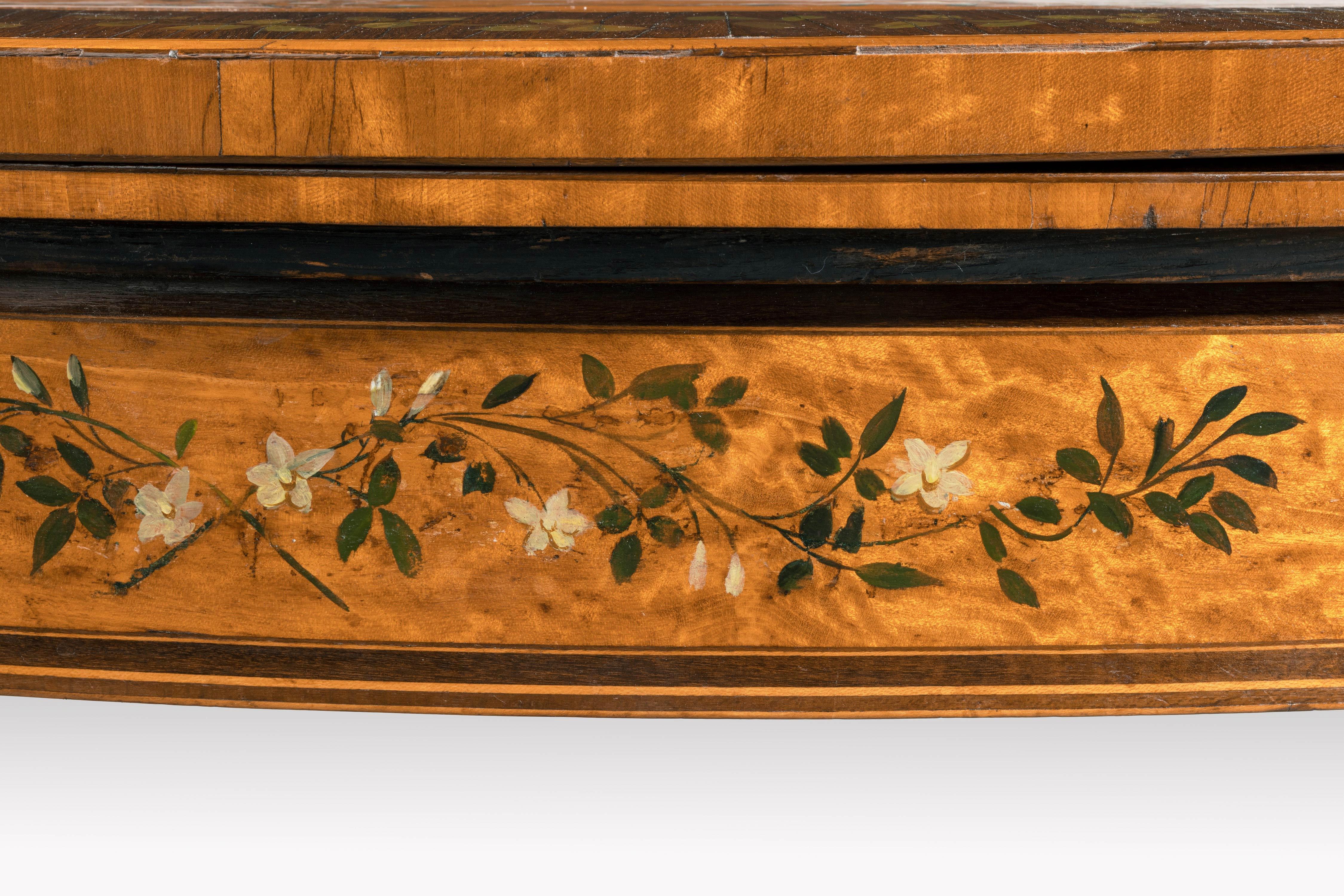 18th Century Satinwood Demilune Card Table 7