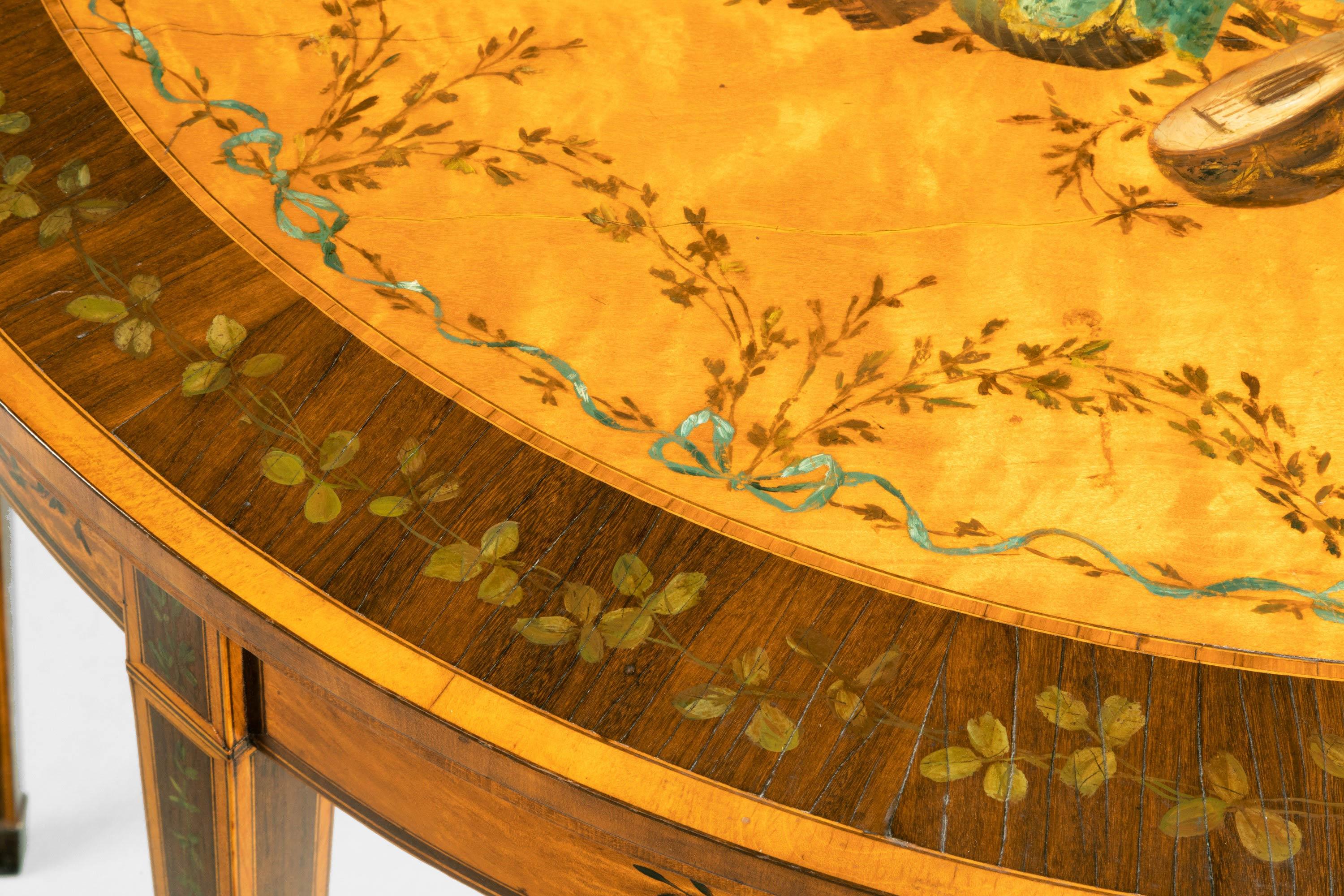 18th Century Satinwood Demilune Card Table 1