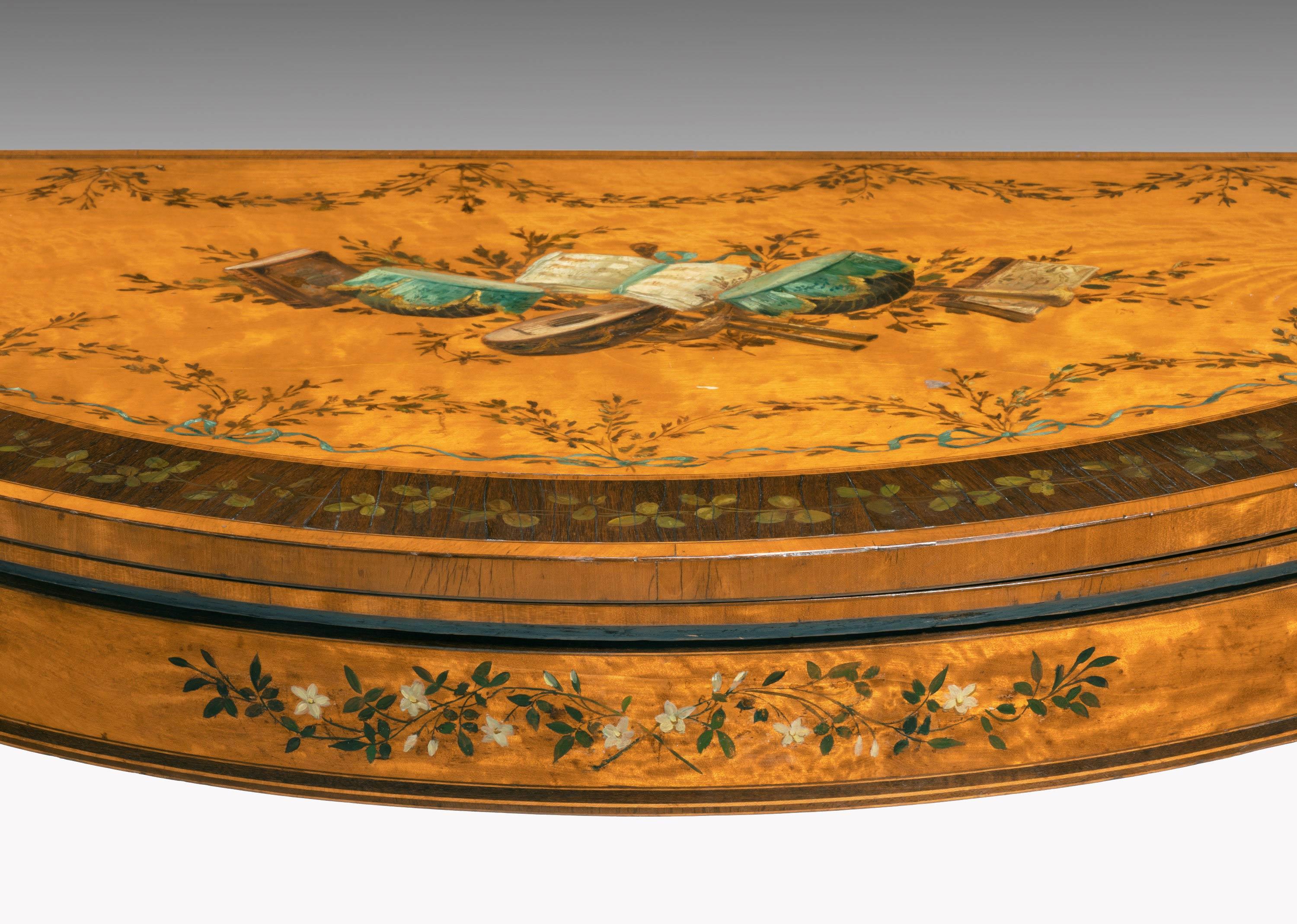 18th Century Satinwood Demilune Card Table 4