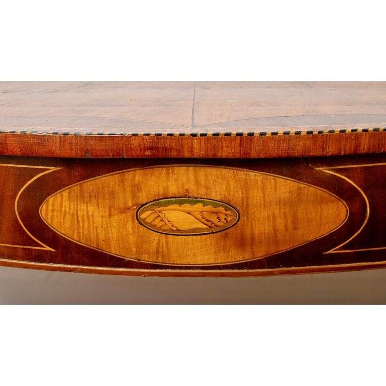 18th Century Satinwood Neoclassical Inlaid Demilune Console Table  For Sale 3