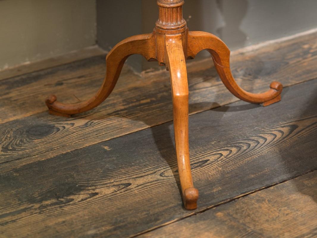 Carved 18th Century Satinwood Tripod Occasional Table For Sale