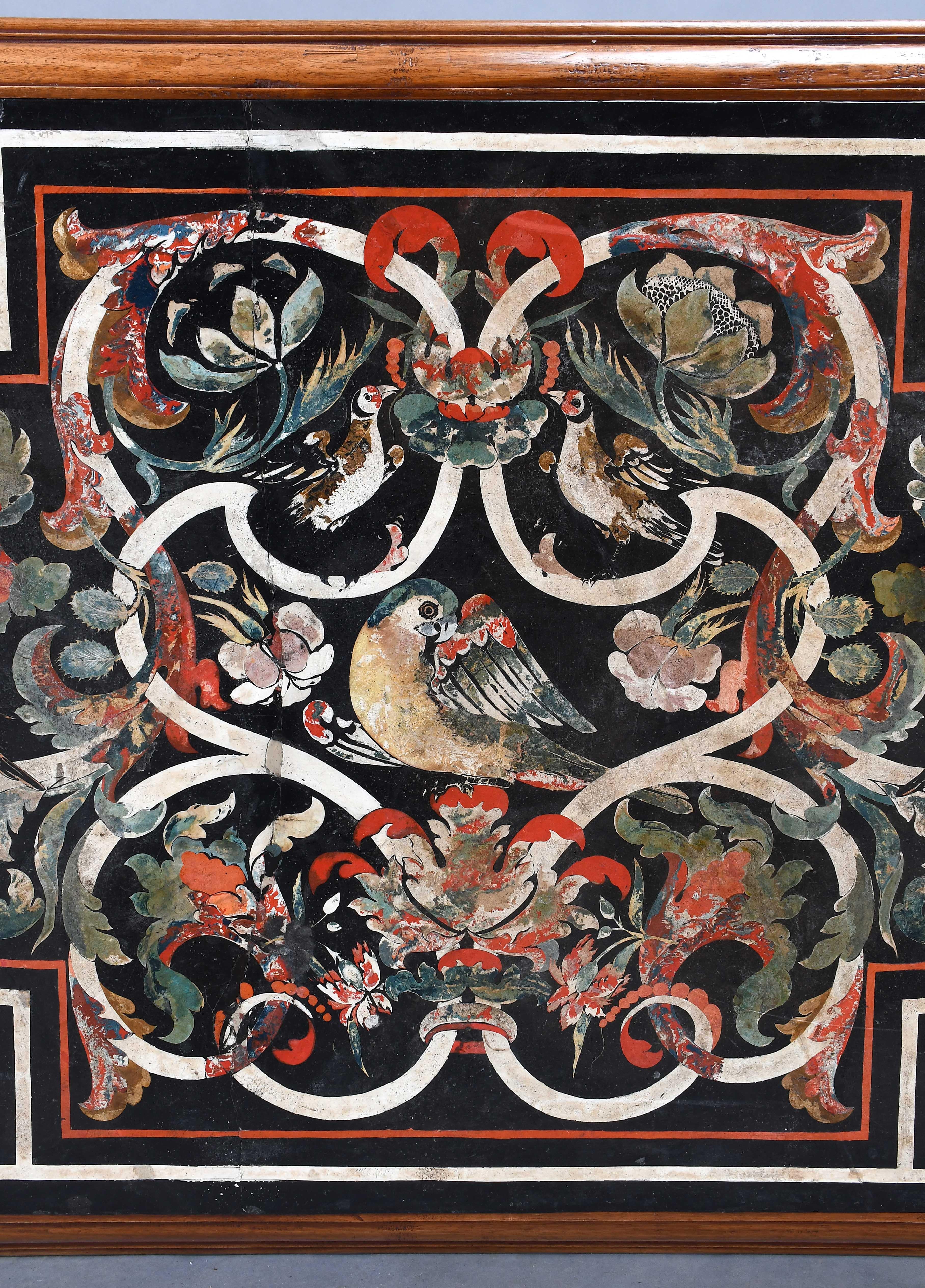 Plateau de Scagliola du 18ème siècle sur base de table basse moderne Bon état - En vente à Harrodsburg, KY