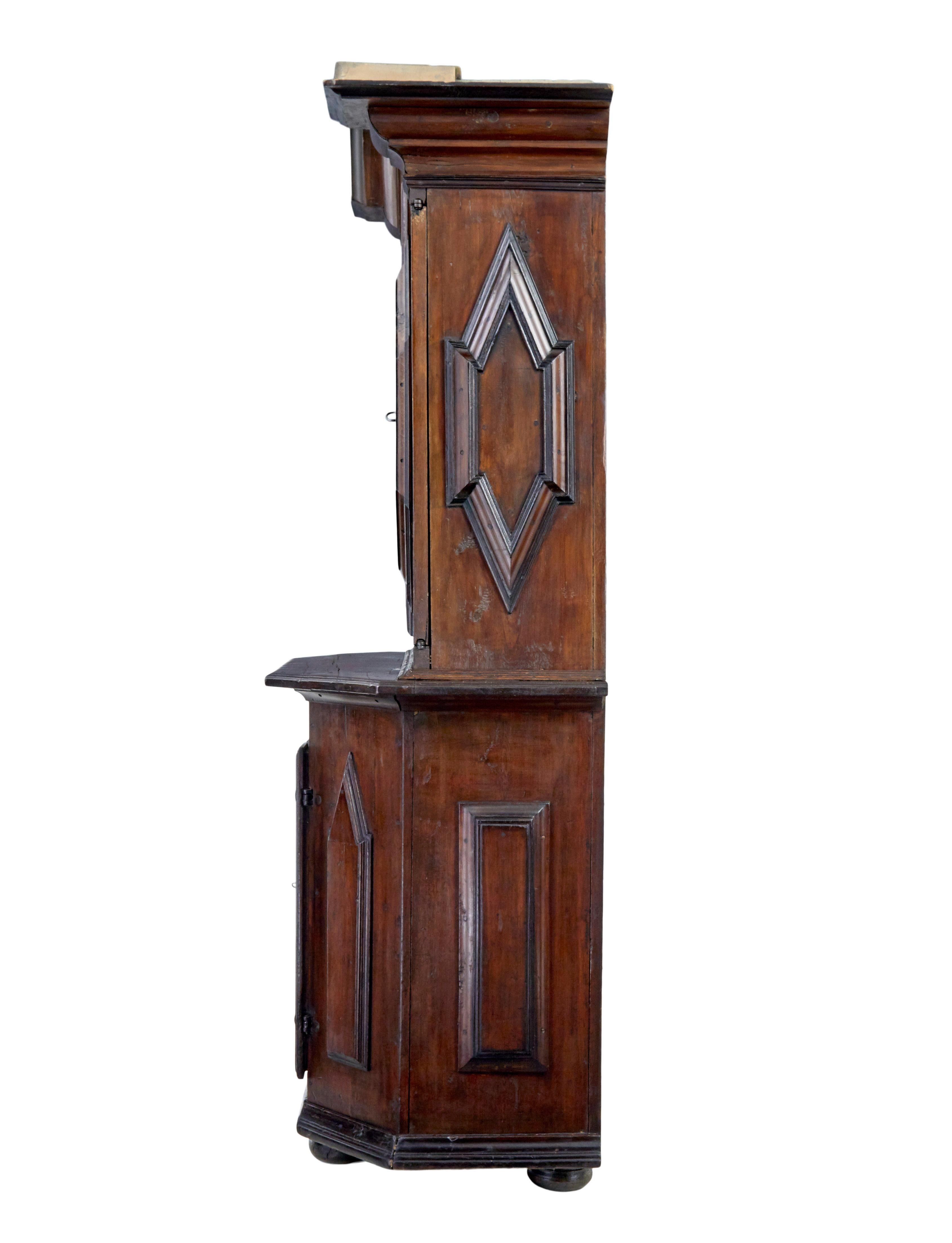 Baroque 18th century Scandinavian pine baroque cupboard For Sale