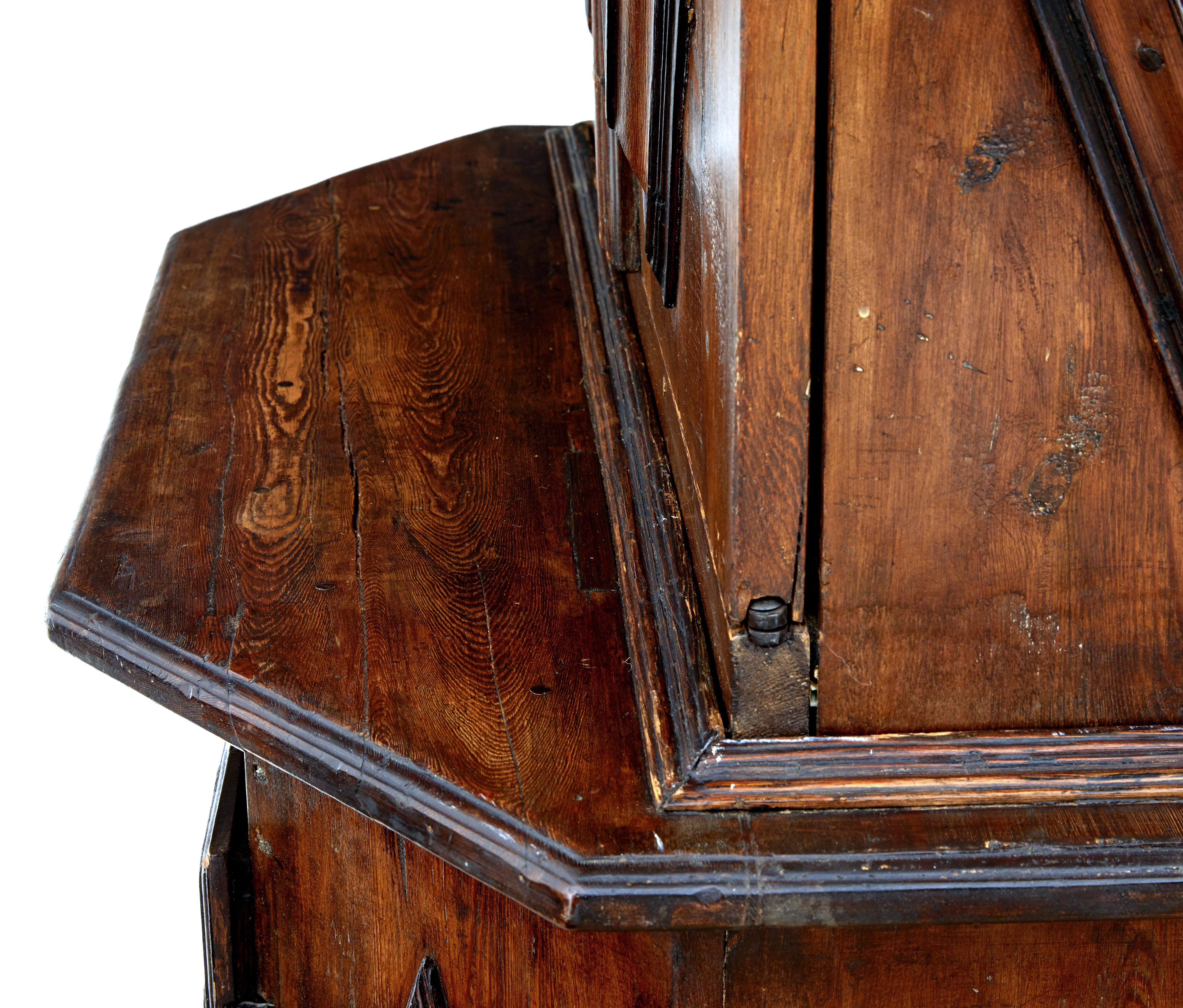 18th Century Scandinavian Pine Baroque Cupboard 1