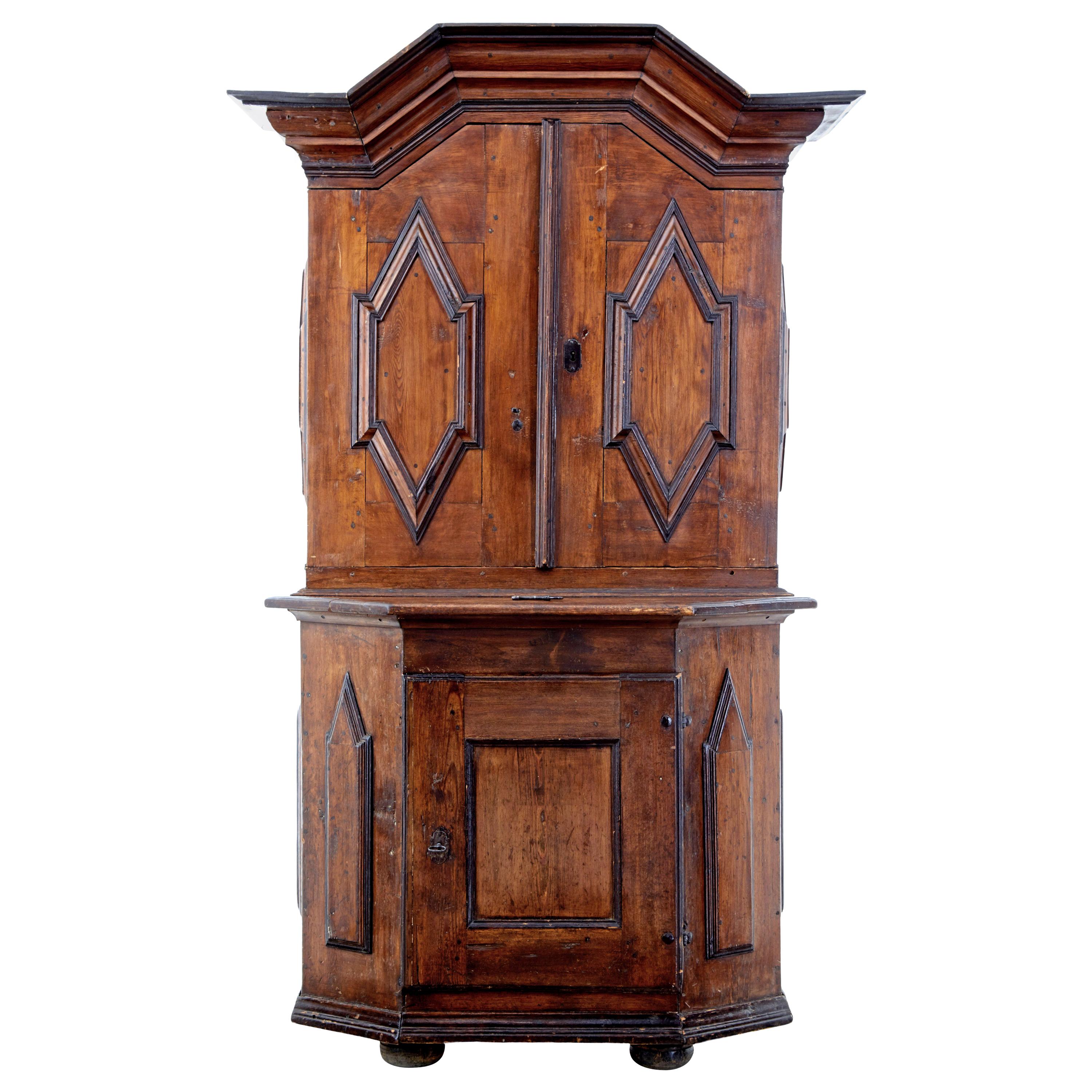 18th Century Scandinavian Pine Baroque Cupboard