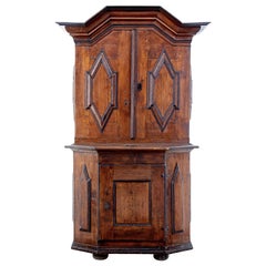 Antique 18th Century Scandinavian Pine Baroque Cupboard