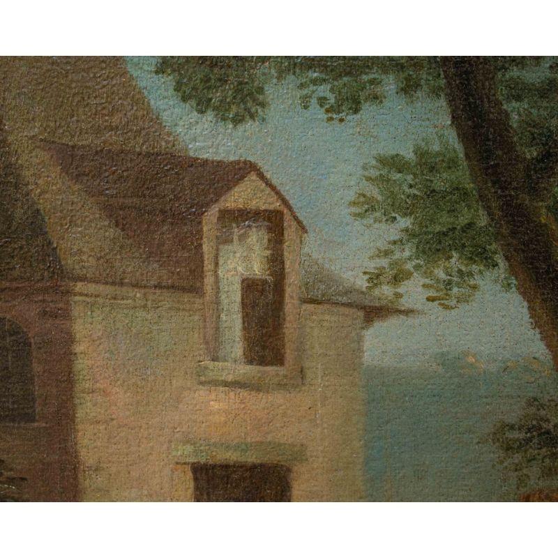 18th Century Scene with Spinner Piedmontese school Painting Oil on Canvas For Sale 2