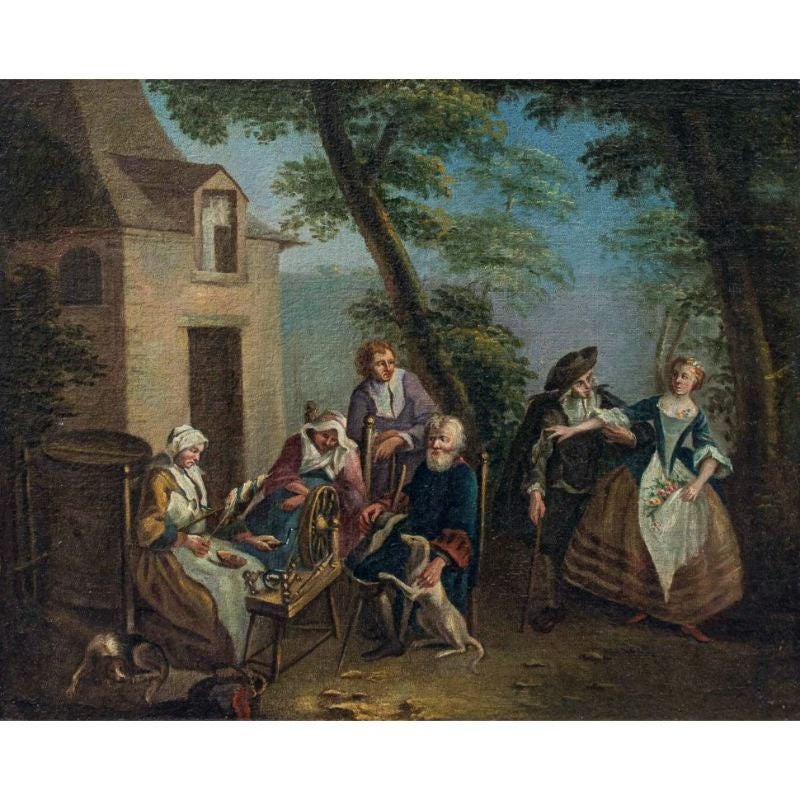 18th century, Piedmontese, School 

Scene with spinner

Measures: Oil on canvas, 50 x 60 cm

Frame 70 x 80 cm.
