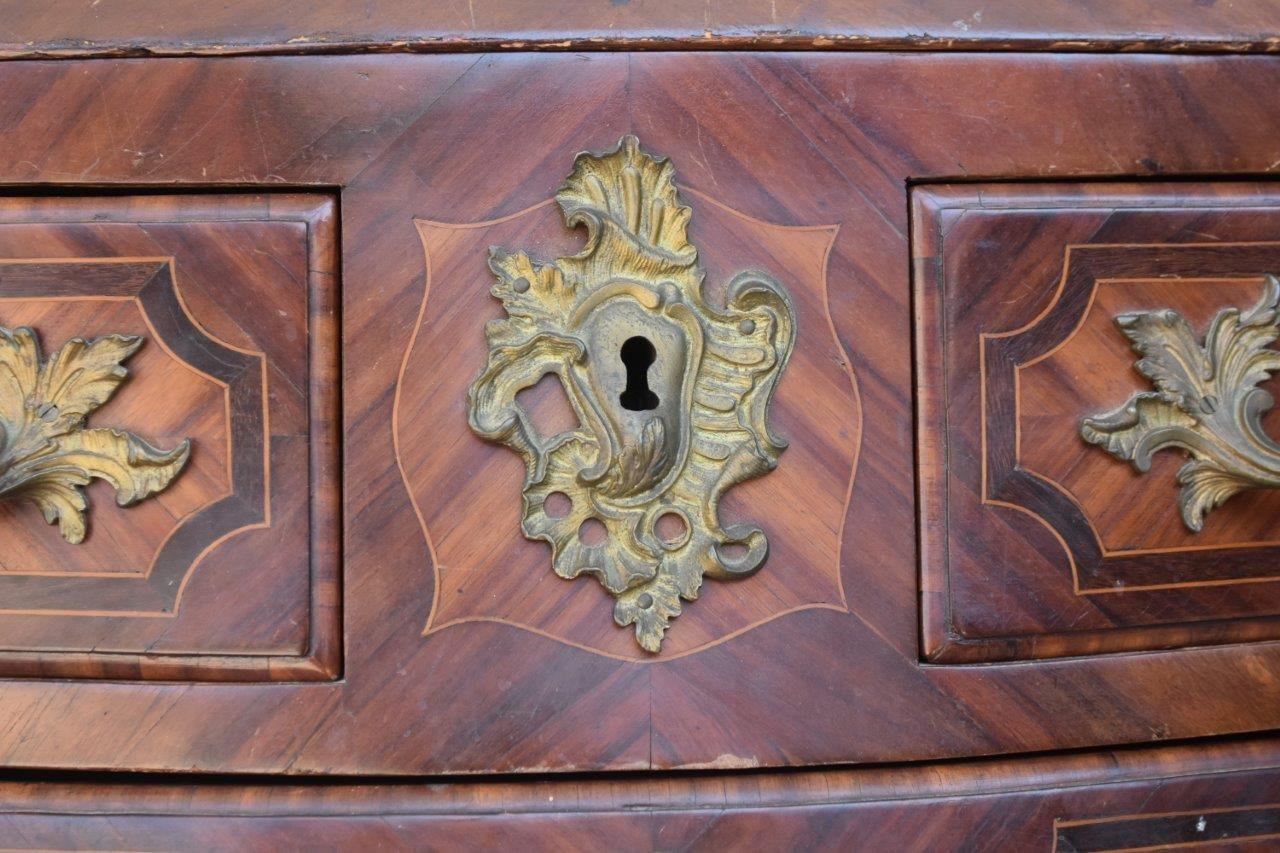 18th Century Scriban Commode with Cylinder of Louis XV Period in Marquetry For Sale 3