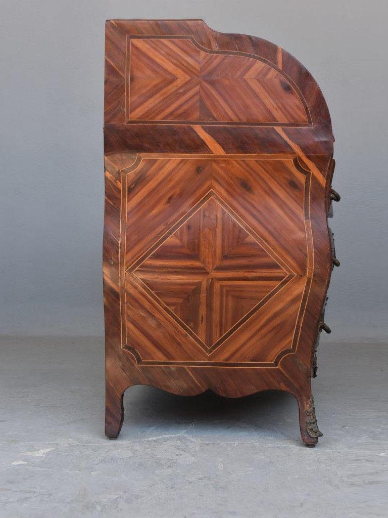 18th Century Scriban Commode with Cylinder of Louis XV Period in Marquetry For Sale 6