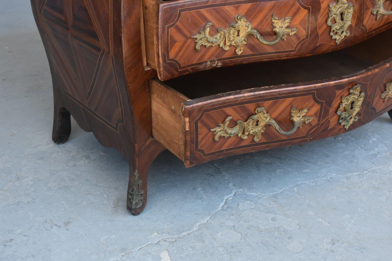 18th Century Scriban Commode with Cylinder of Louis XV Period in Marquetry For Sale 8