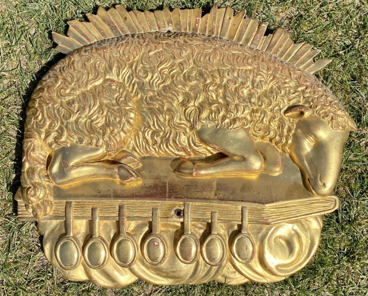 XVIII secolo, Scultura L'agnello A. Pascal e i sette sigilli in vendita 2
