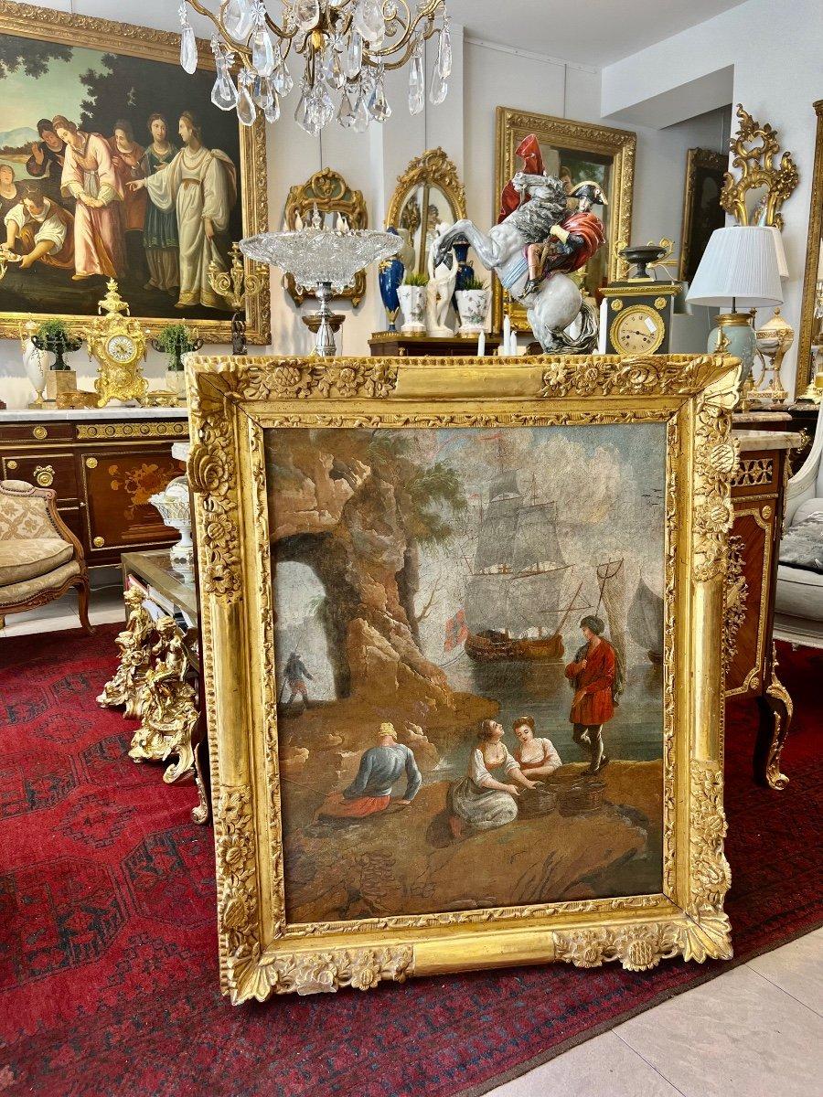 Louis XVI 18th-Century Seascape Painting in the Style of Claude-Joseph Vernet For Sale