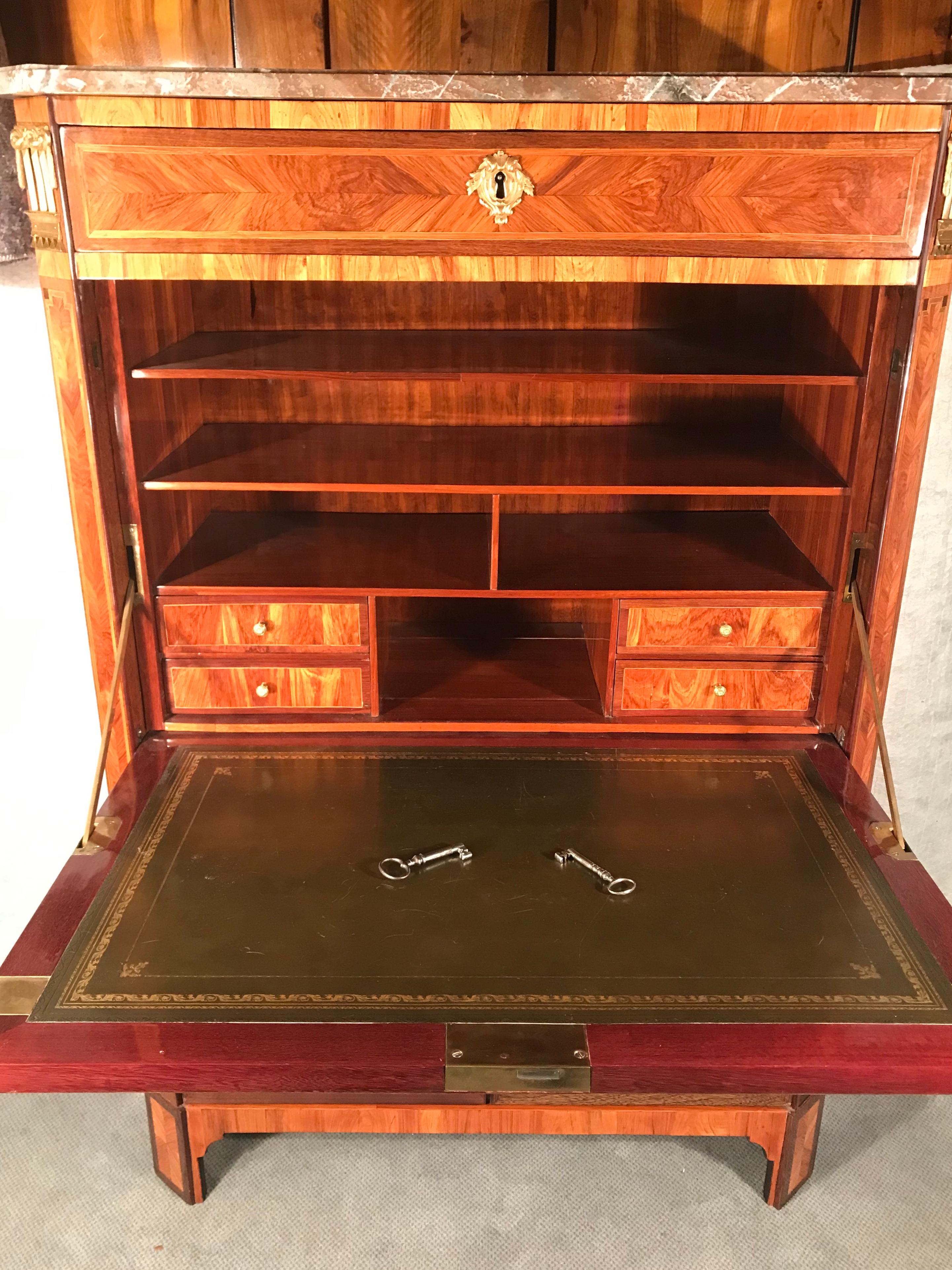 French 18th Century Fall top Desk (Secretaire a Abattant) Paris 1780, with Signature