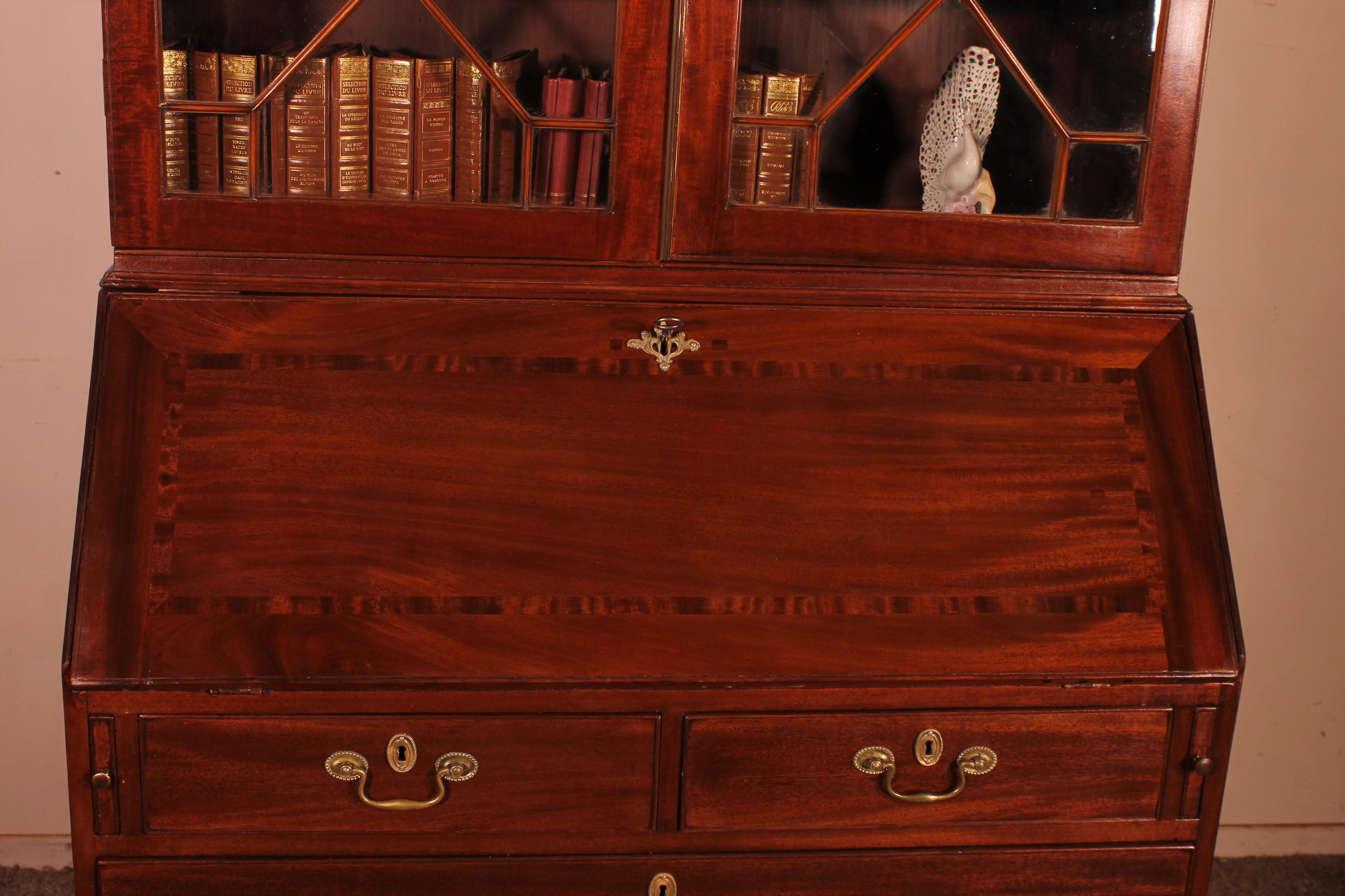 19th Century Secretaire Bureau In Mahogany-england In Good Condition In Brussels, Brussels