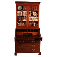 19th Century Secretaire Bureau In Mahogany-england