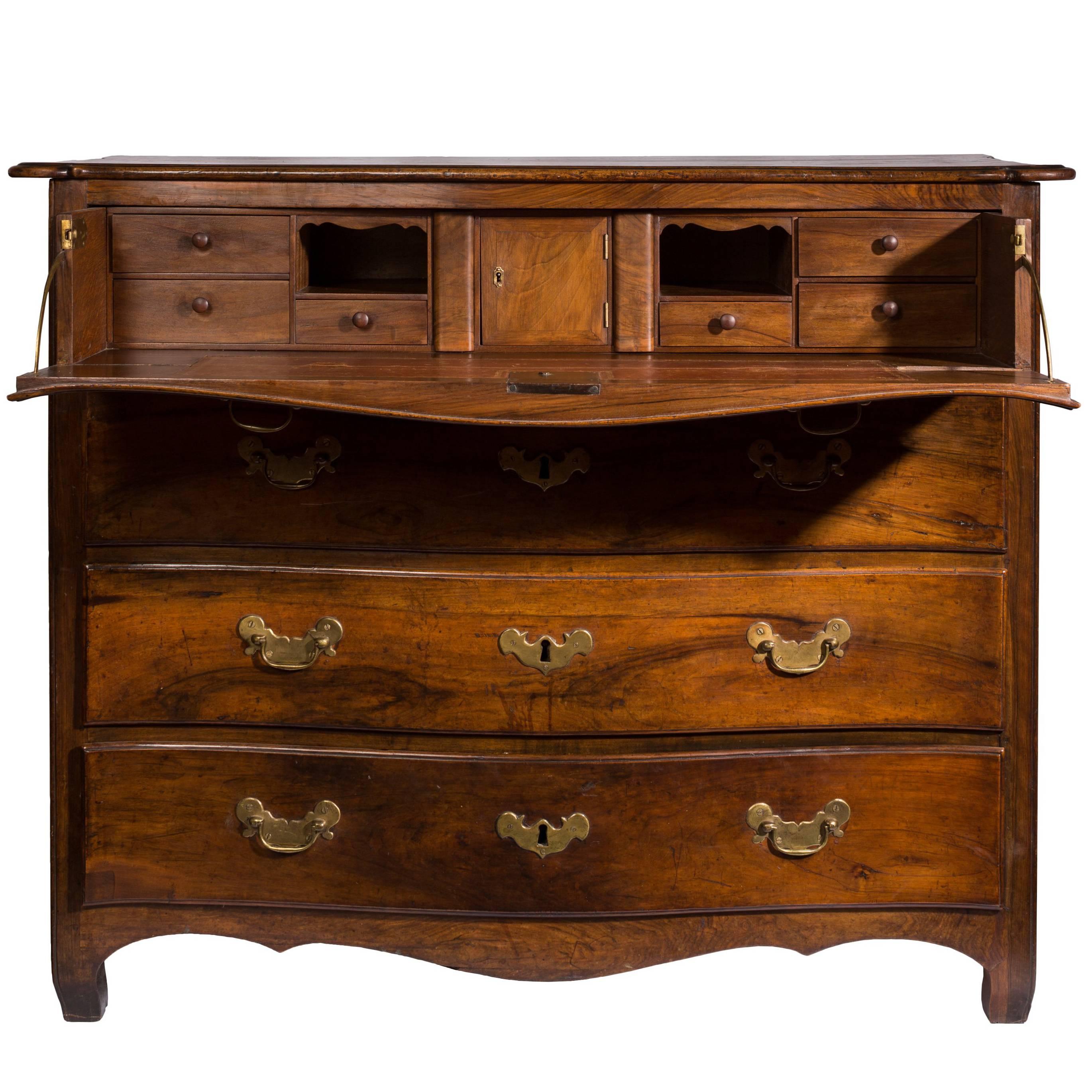 Antique Danish Pine Breakfront Bureau / Desk, circa 1840 at 1stDibs