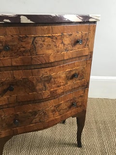 18th Century Serpentine Burr Olive Wood Maltese Petite Commode