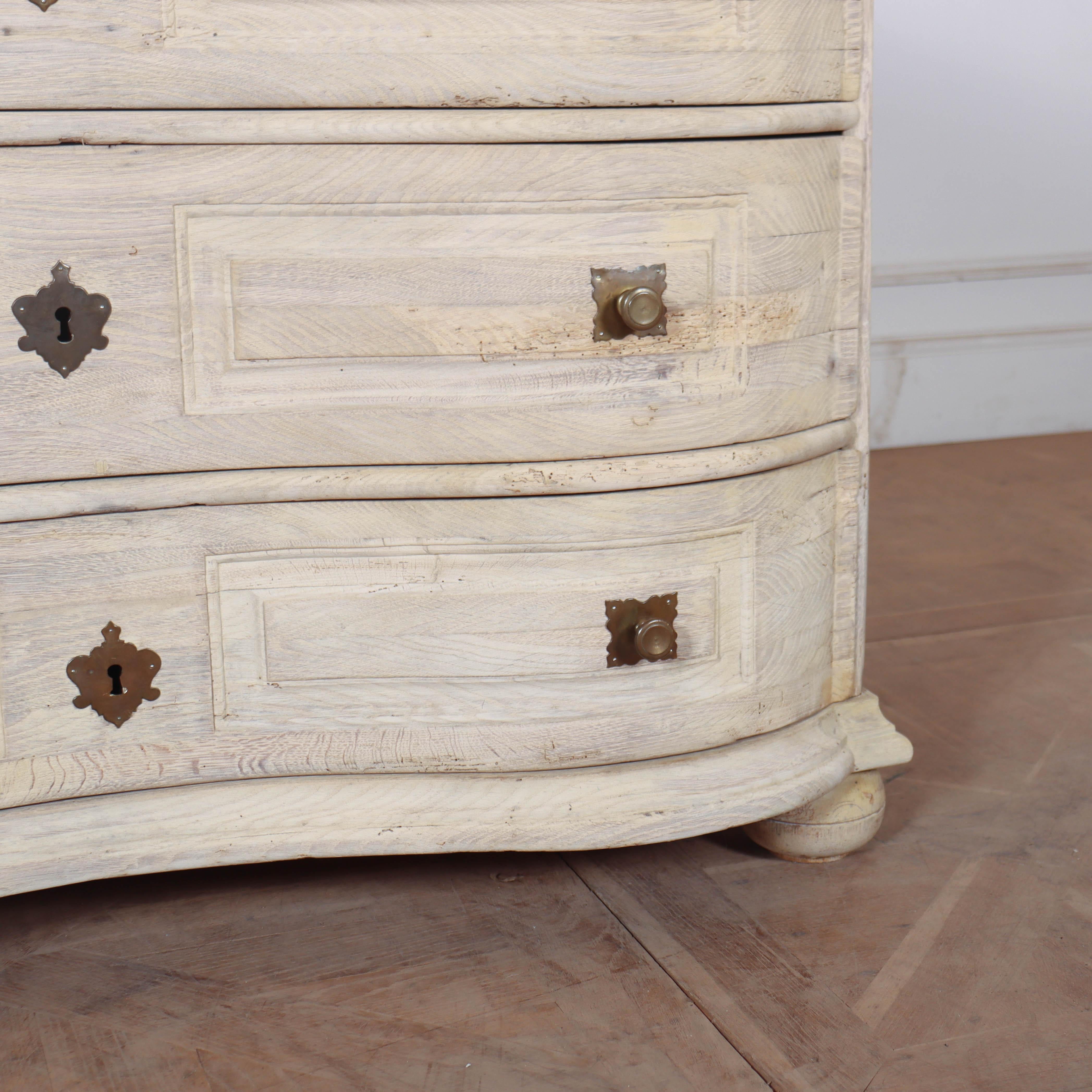 Bleached 18th Century Serpentine Commode For Sale