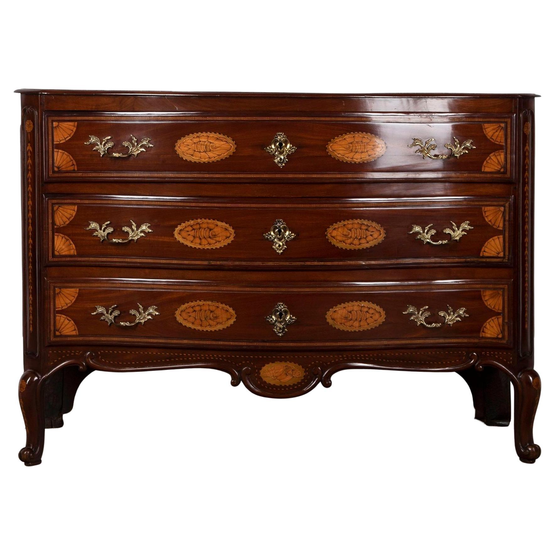 18th Century Serpentine Front Commode
