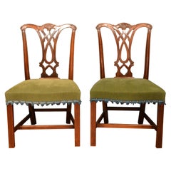 Antique 18th Century Set of 10 Mahogany Chippendale Dining Chairs