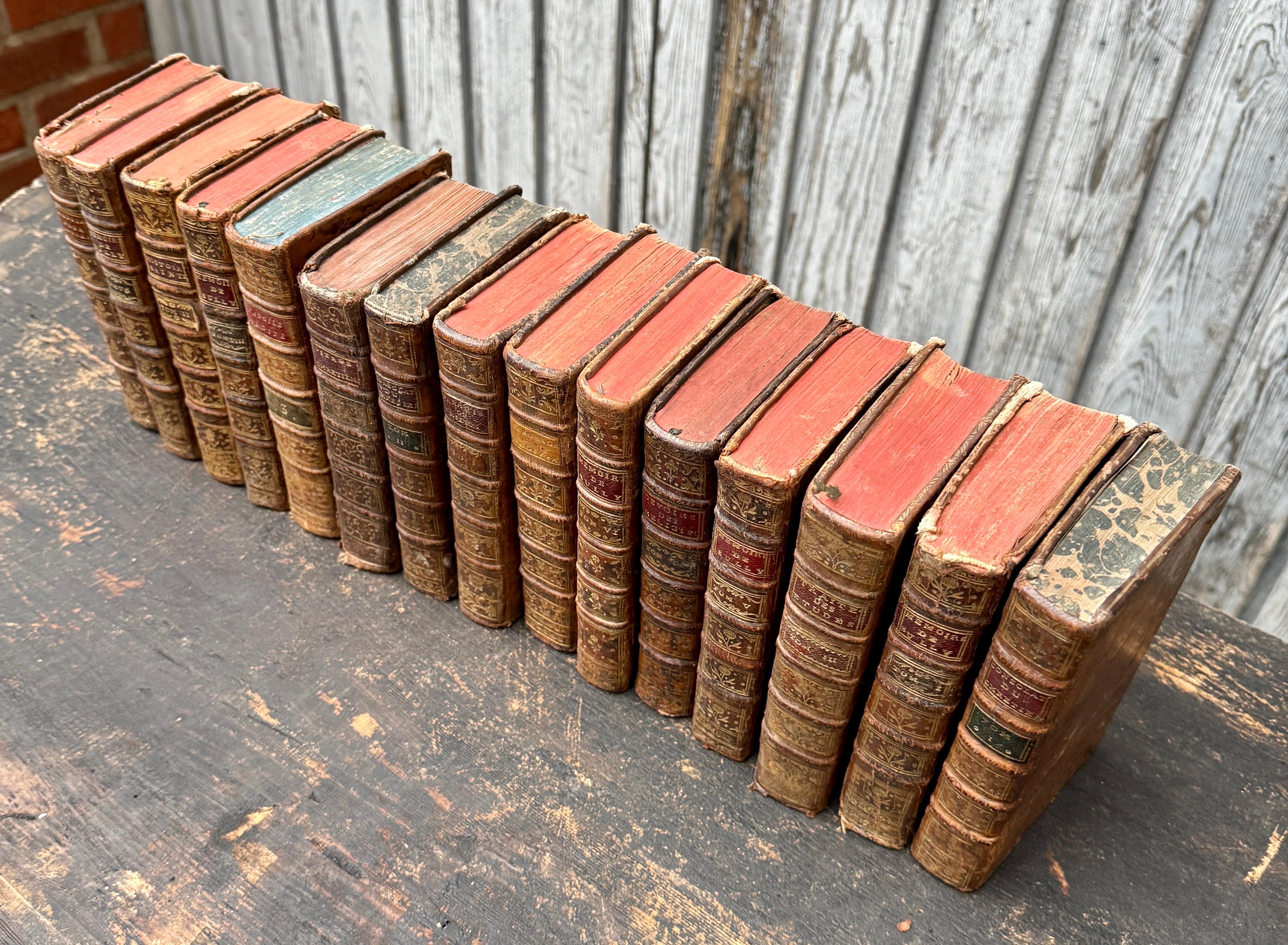 18th Century Set of 15 French Leather Bound Books en vente 7