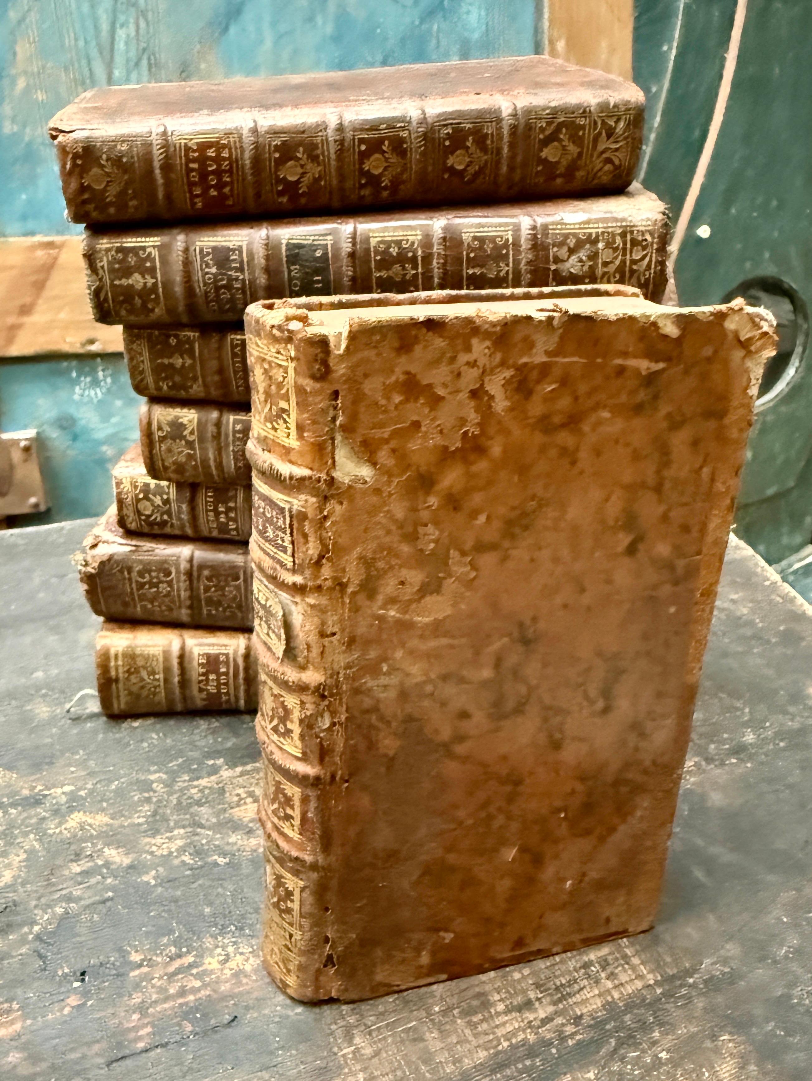 18th Century Set of 15 French Leather Bound Books en vente 10