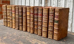 18th Century Set of 15 French Leather Bound Books