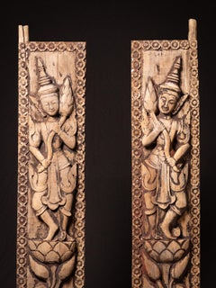 18th century Set of antique wooden Burmese temple doors from Burma